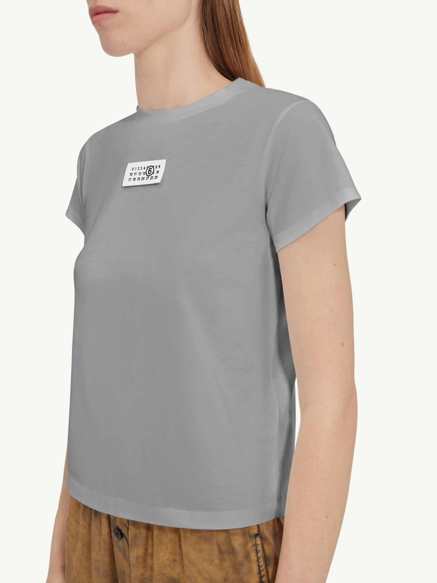 Женская футболка MM6 Maison Margiela Numeric Cotton Grey