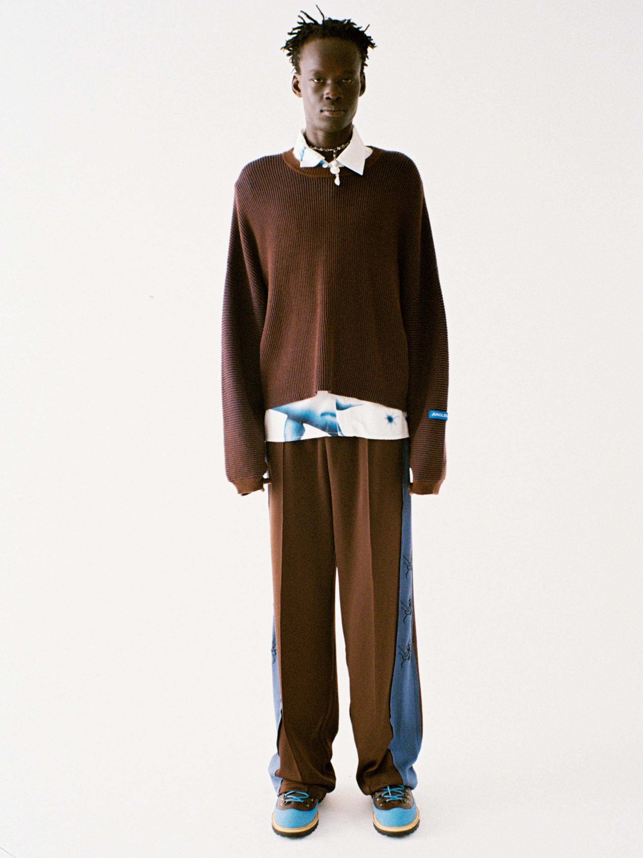 Свитер Jungles Jungles Two Tone Rib Knit Brown/Blue