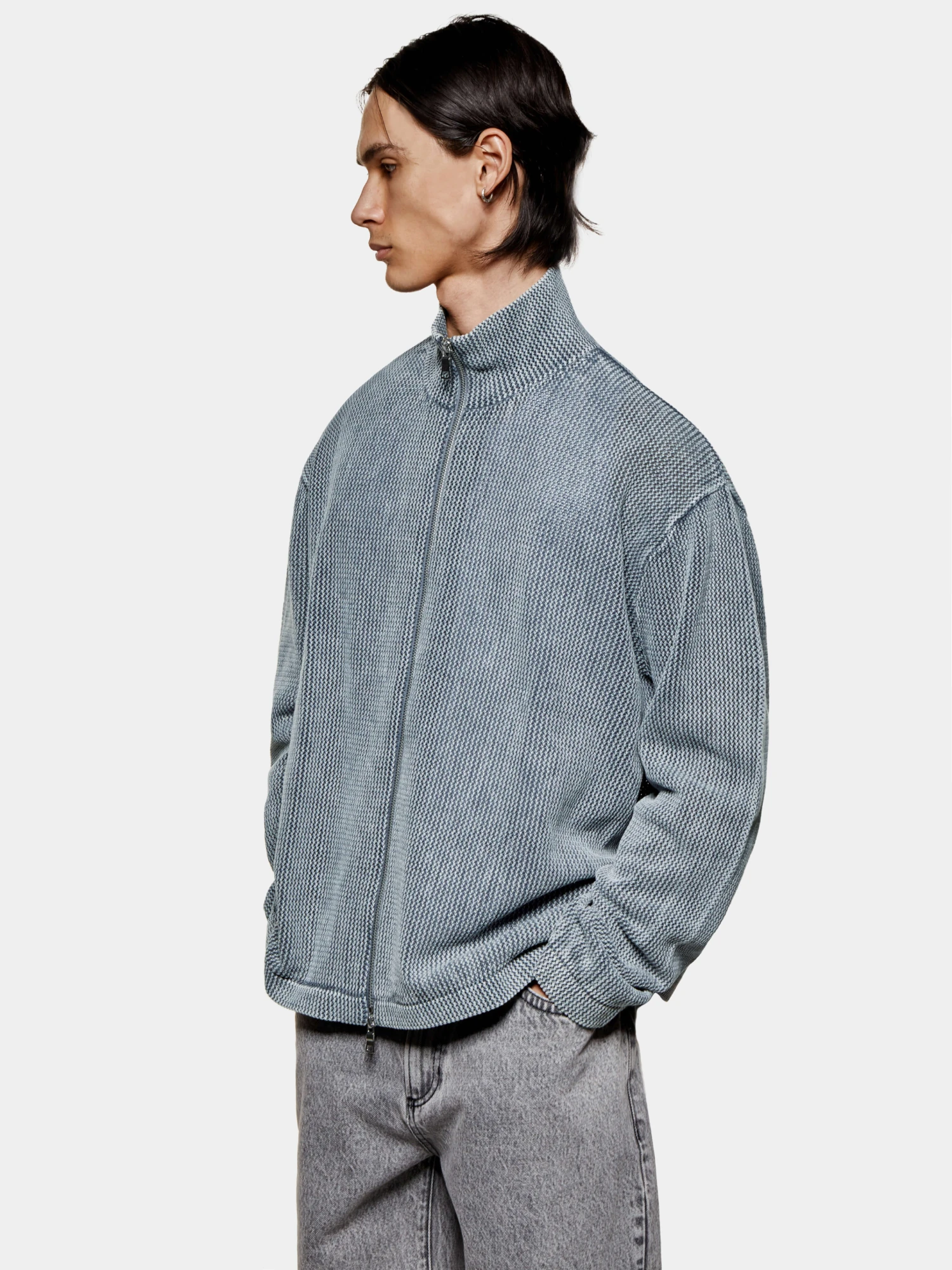 Кардиган MKI MIYUKI ZOKU Pigment Grey Loose Gauge Track
