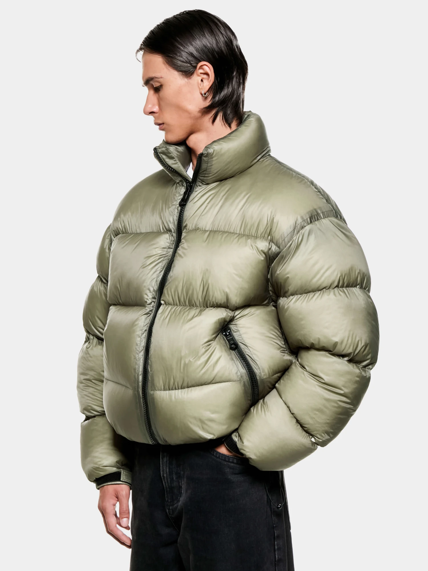 Пуховик MKI MIYUKI ZOKU Translucent Funnel Neck Bubble Sage