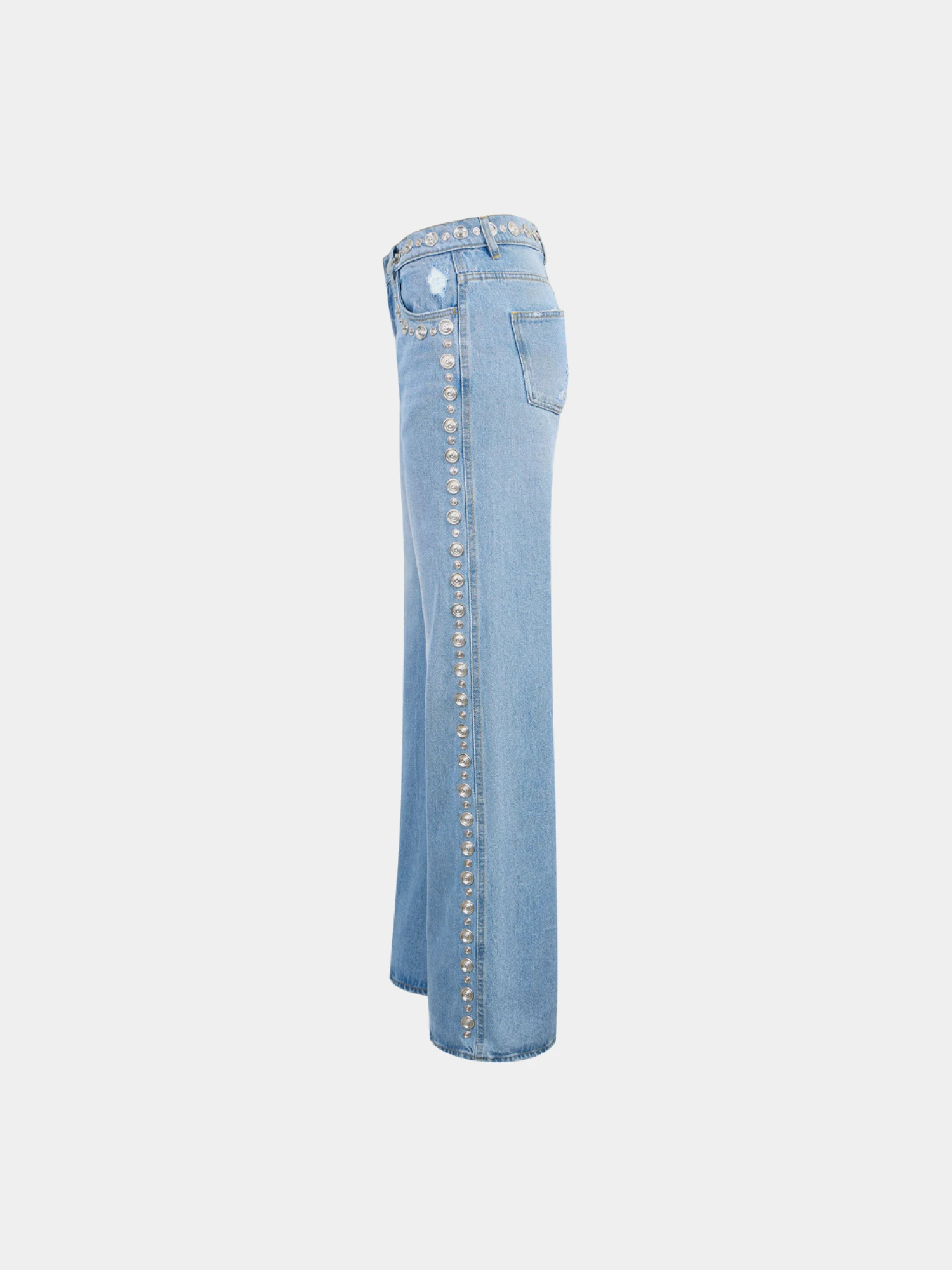 Женские Джинсы Coperni Studded Wide Leg Blue
