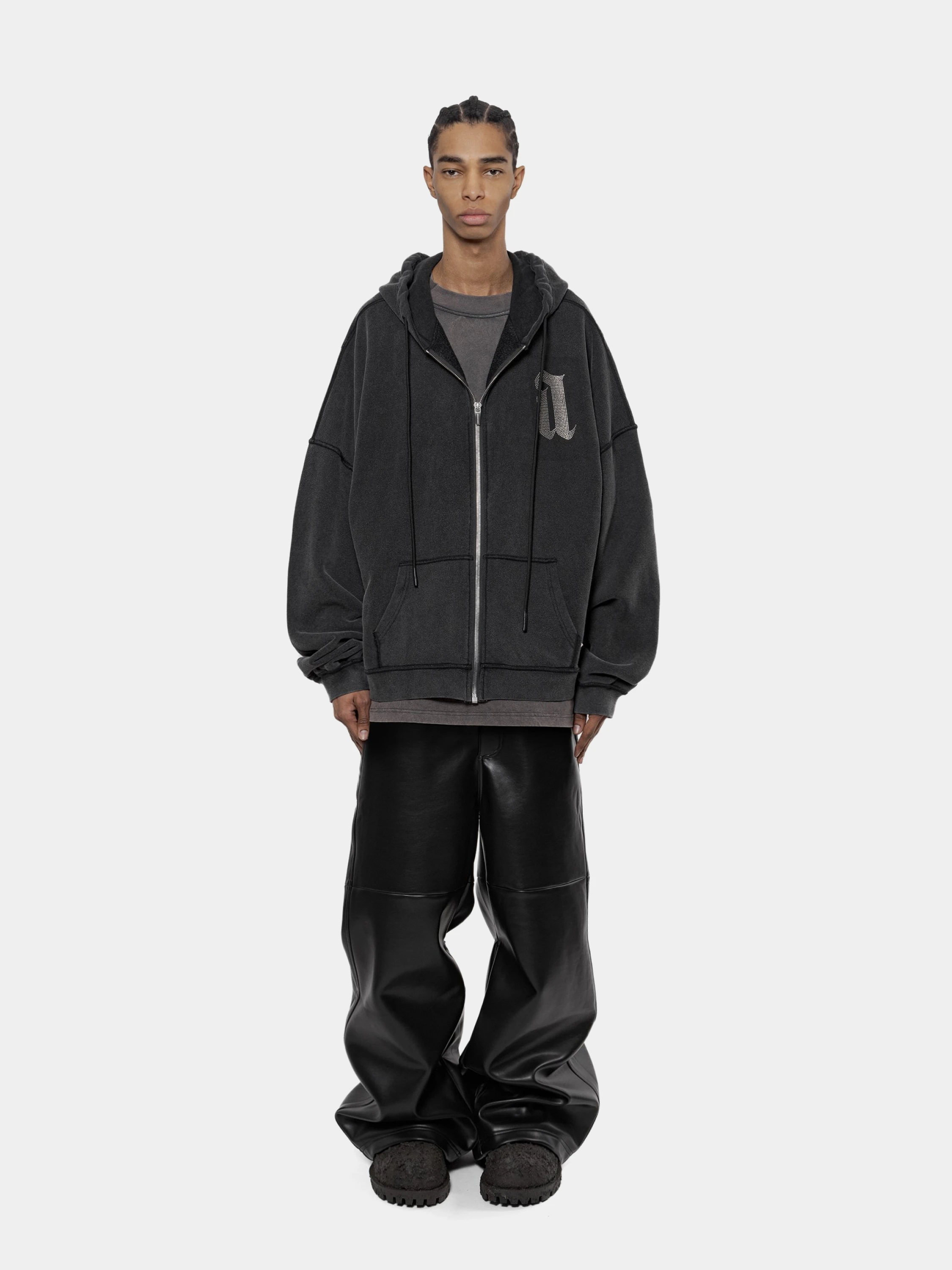 Зип-худи ARNODEFRANCE Zip 'A STUDS' Vintage Black