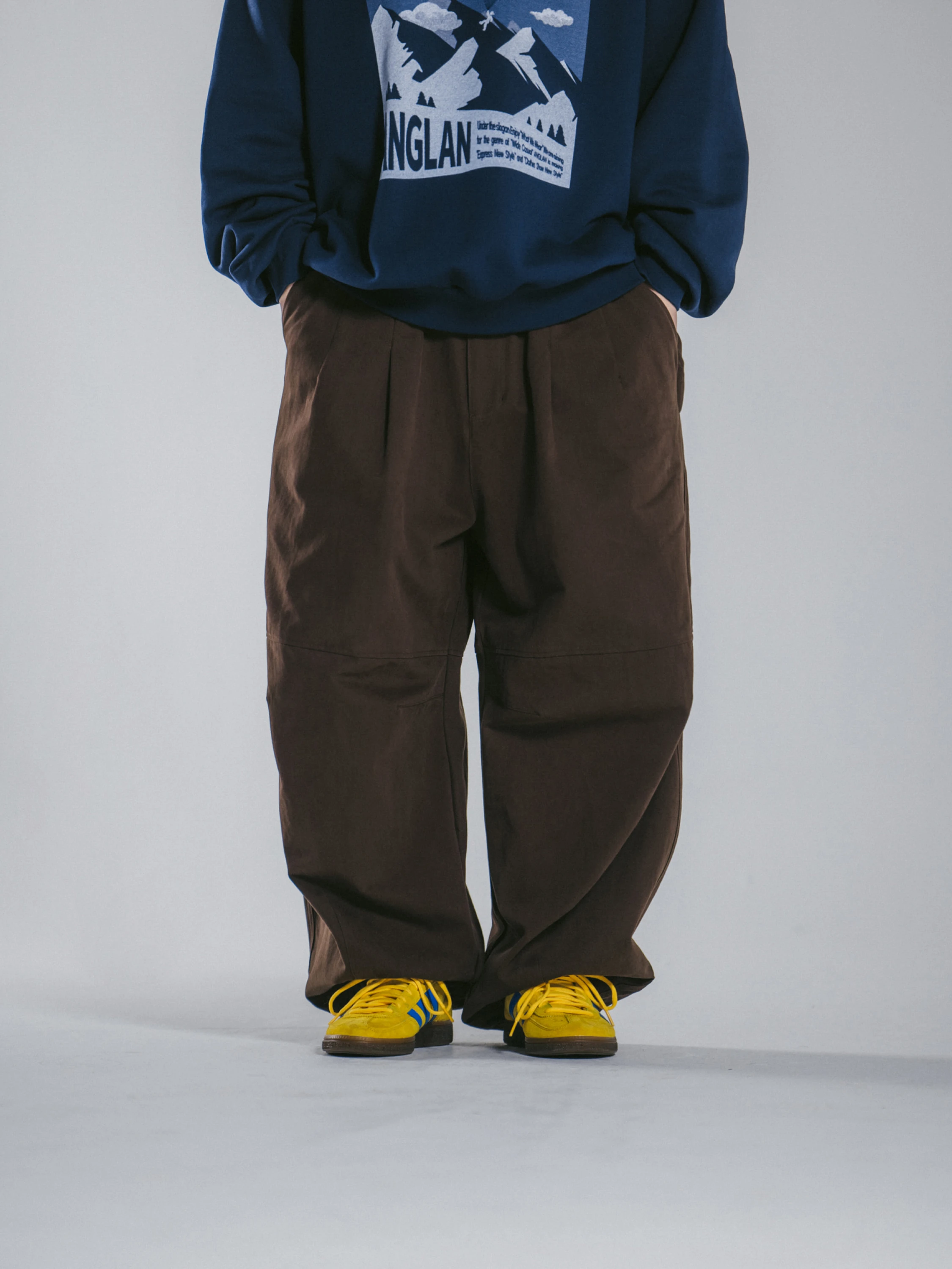 Брюки ANGLAN Lazy Twill Balloon Pants Brown
