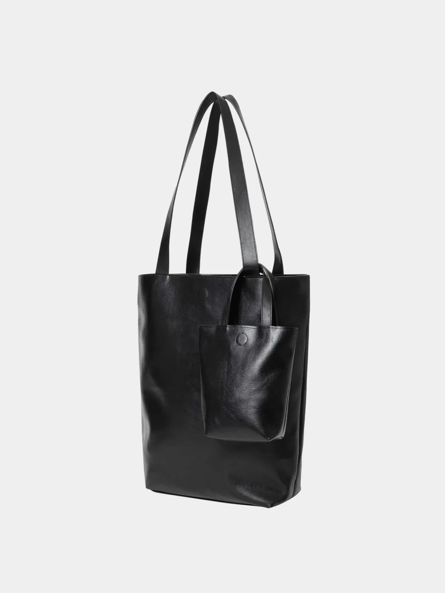 Сумка AJOBYAJO Vegan Leather Dual Tote Black