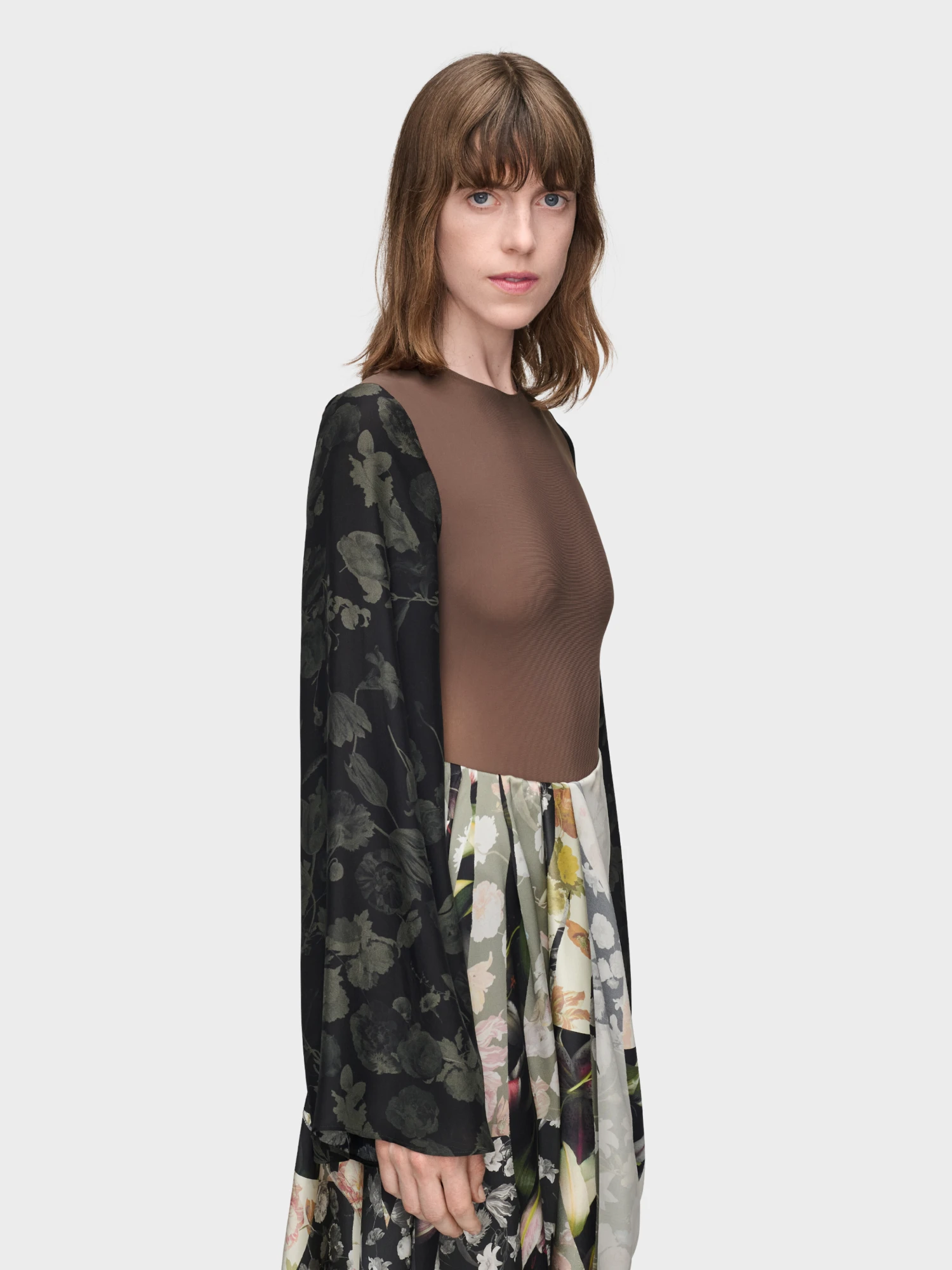 Женское боди Maison Margiela Bodysuit With Flared Sleeves Brown