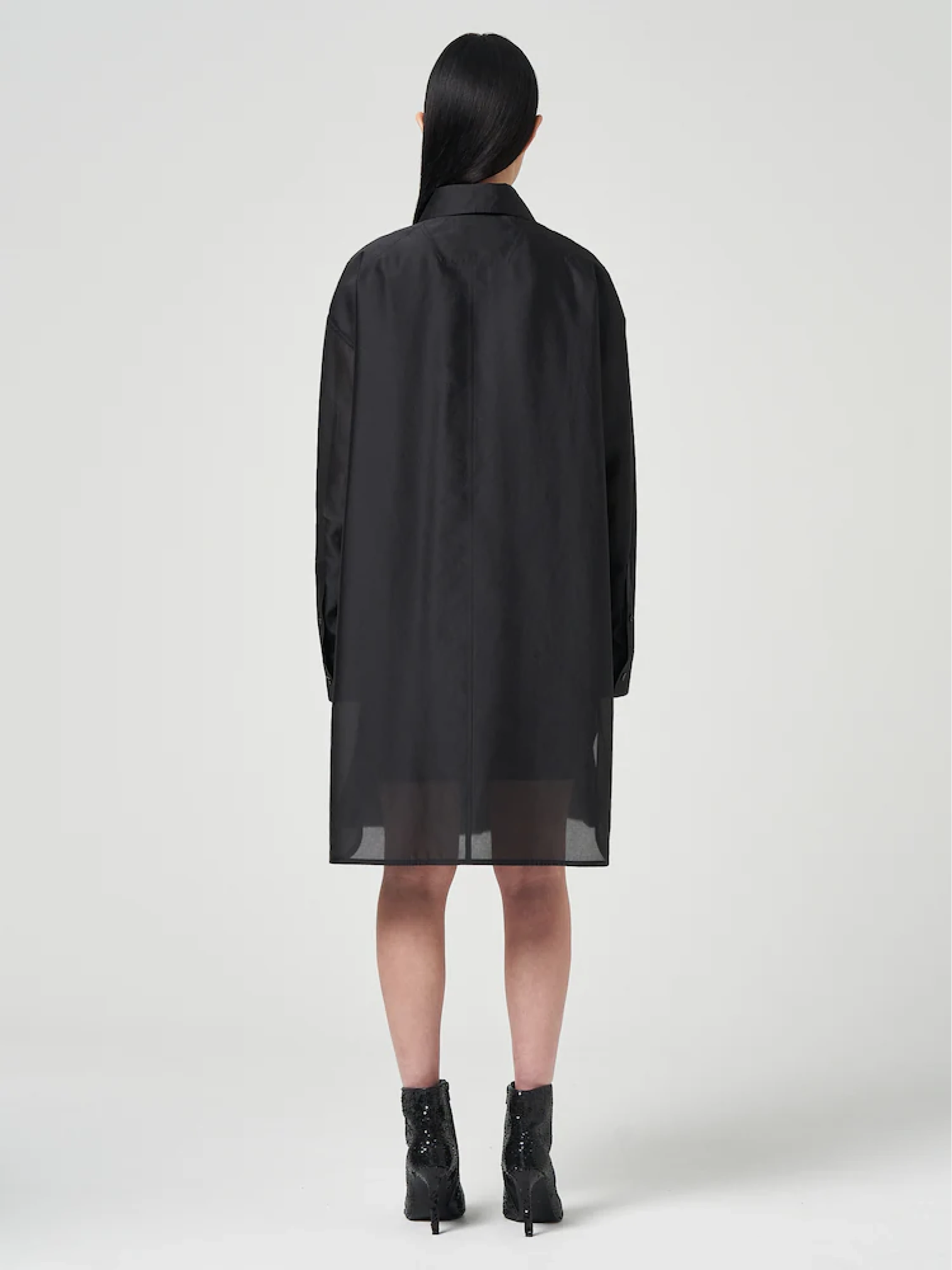Женская рубашка JUUN.J Shiny Double Long Shirt Black