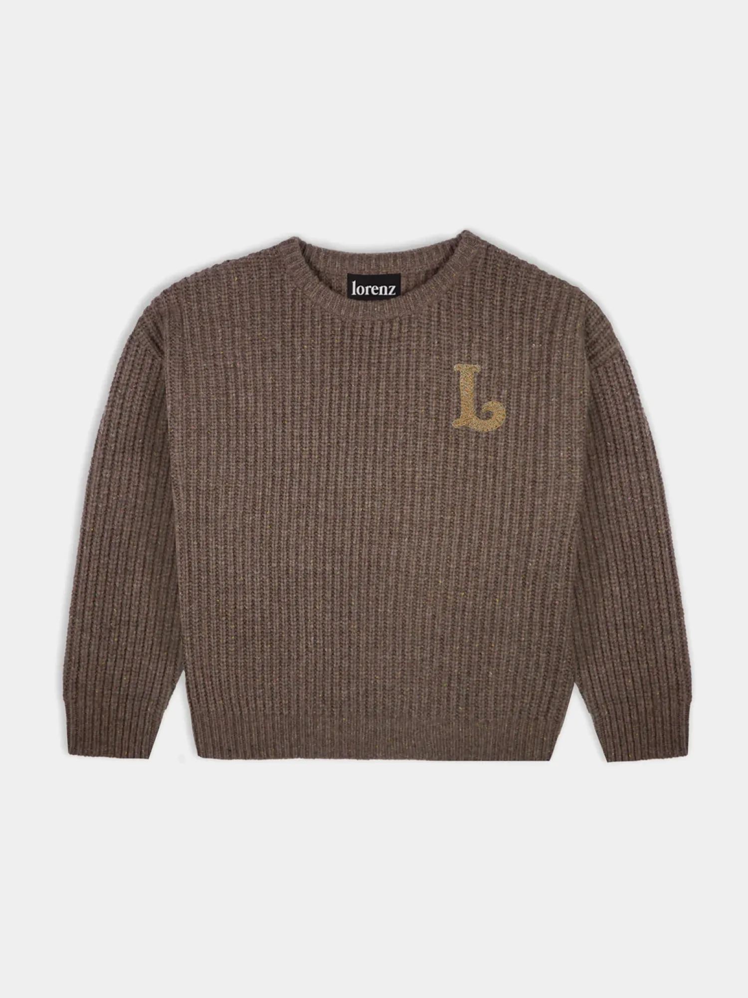 Свитер lorenz El Appliqué Fisherman Knit Brown