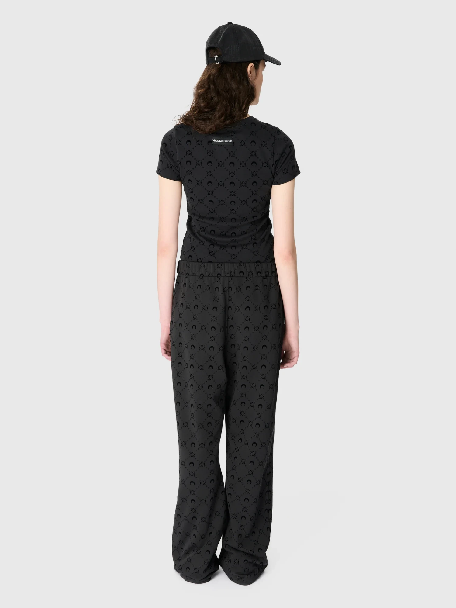 Женская футболка Marine Serre Moonogram Ribbed Baby Fit Black