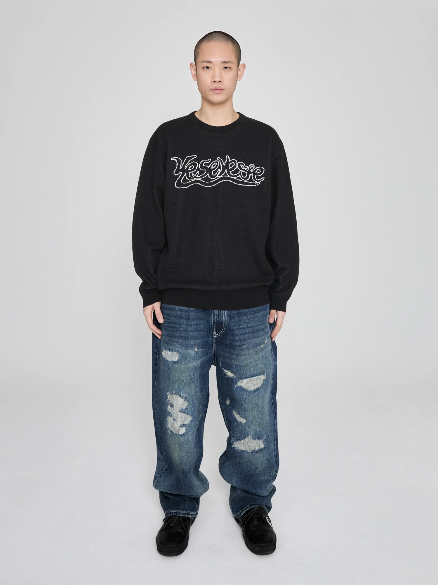 Джинсы YESEYESEE Distressed 5 Pockets Medium Indigo
