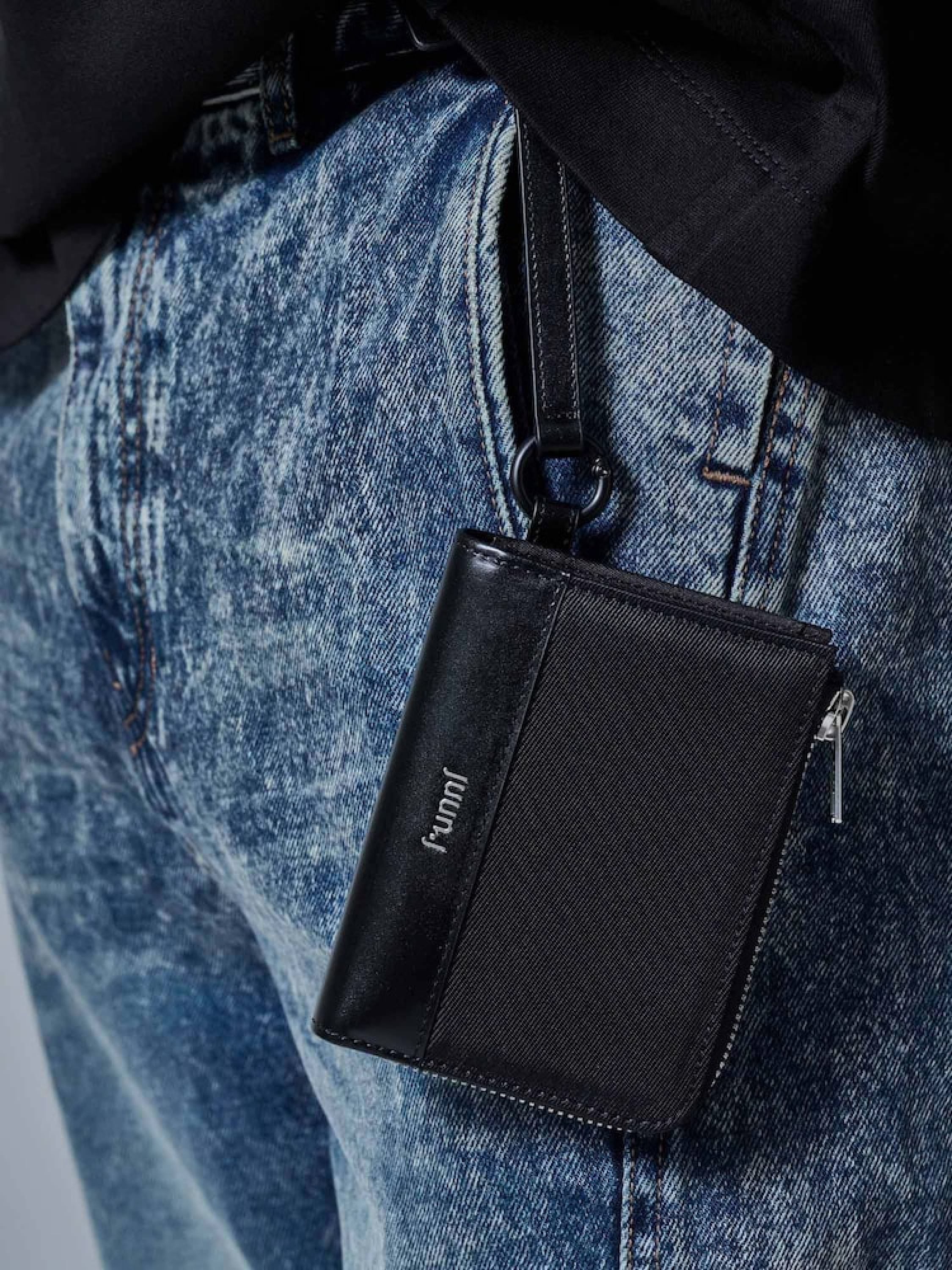 Кардхолдер JUUN.J Nylon Zip Card Holder Black