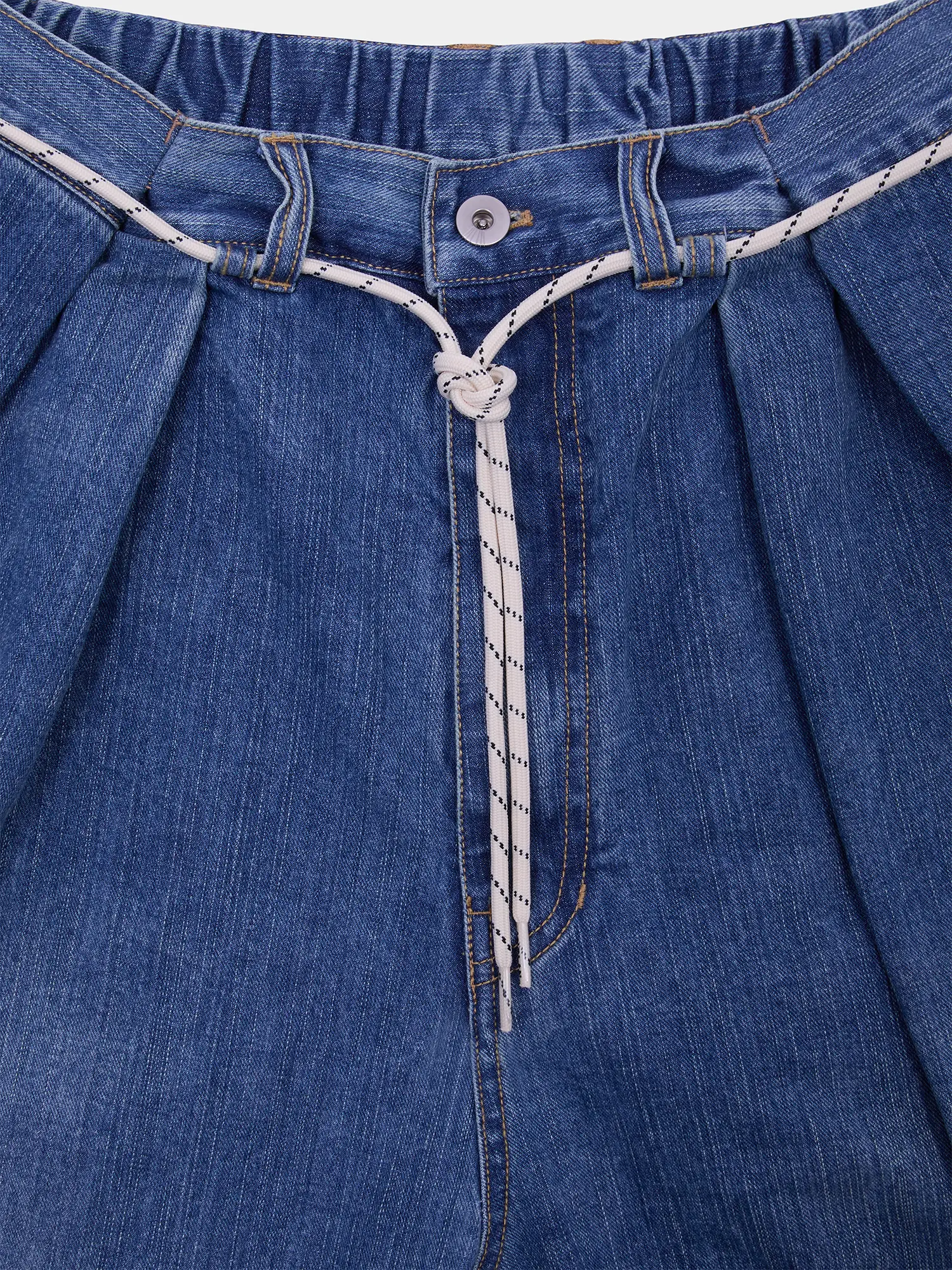 Джинсы ANGLAN Lap Pleated Washed Denim Washed Blue