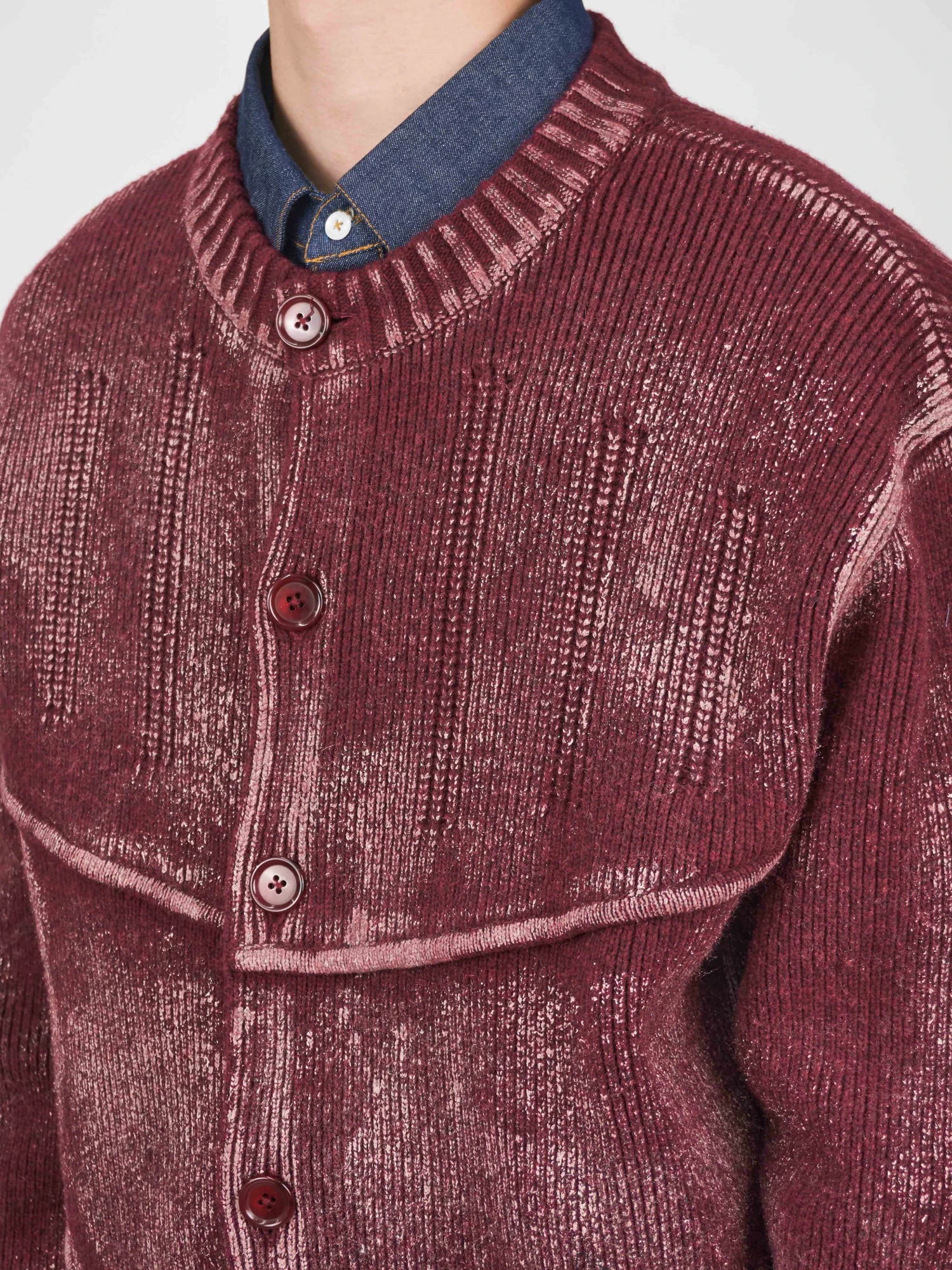 Кардиган JUNTAE KIM Painted Corset Knit Cardigan