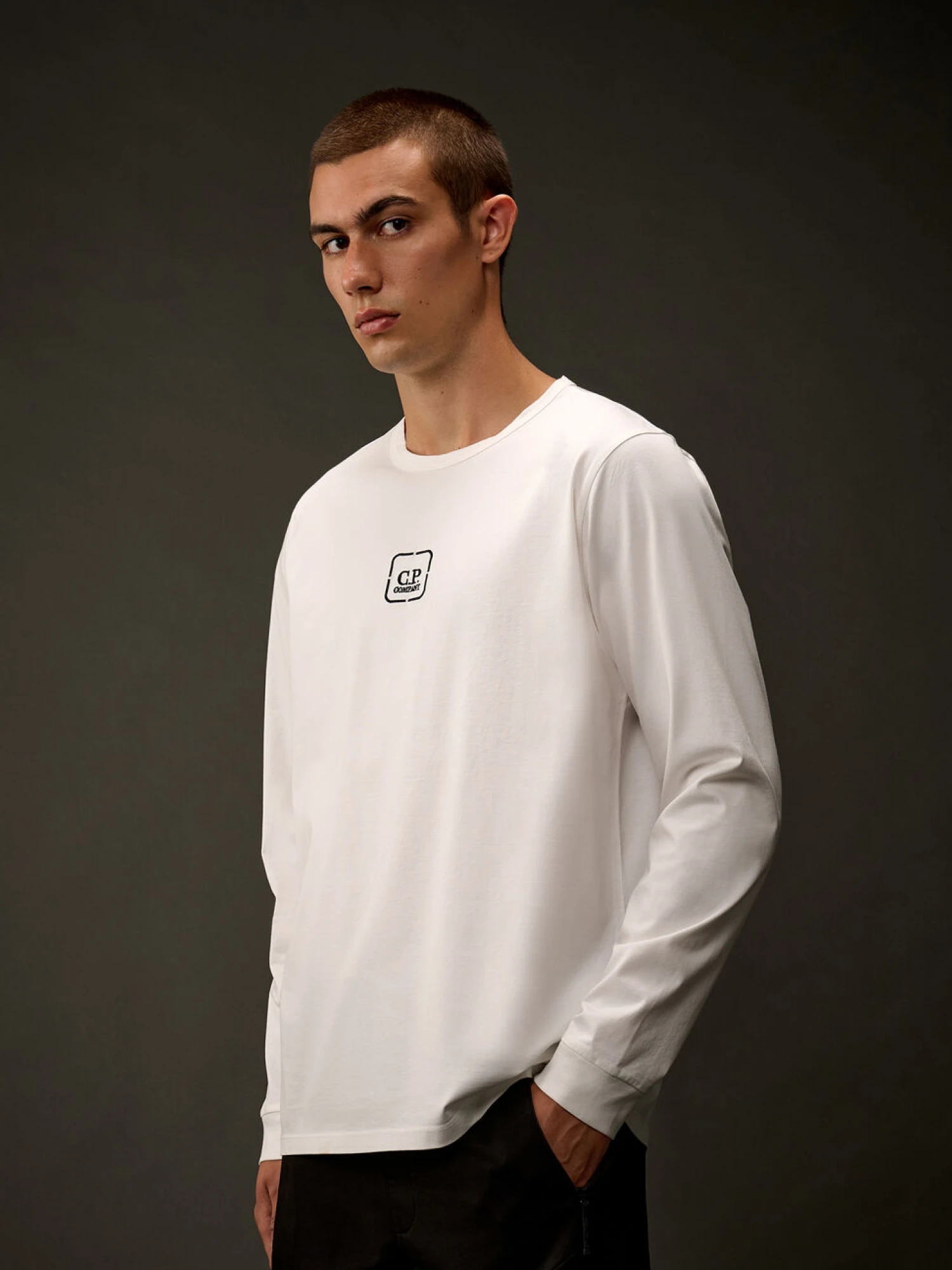 Лонгслив C.P. Company Metropolis Series Mercerized Gauze White