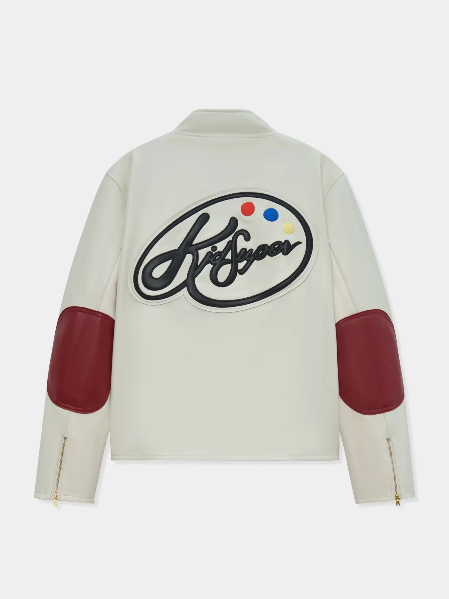 Кожаная куртка KidSuper Paint Palette Moto Jacket Cream