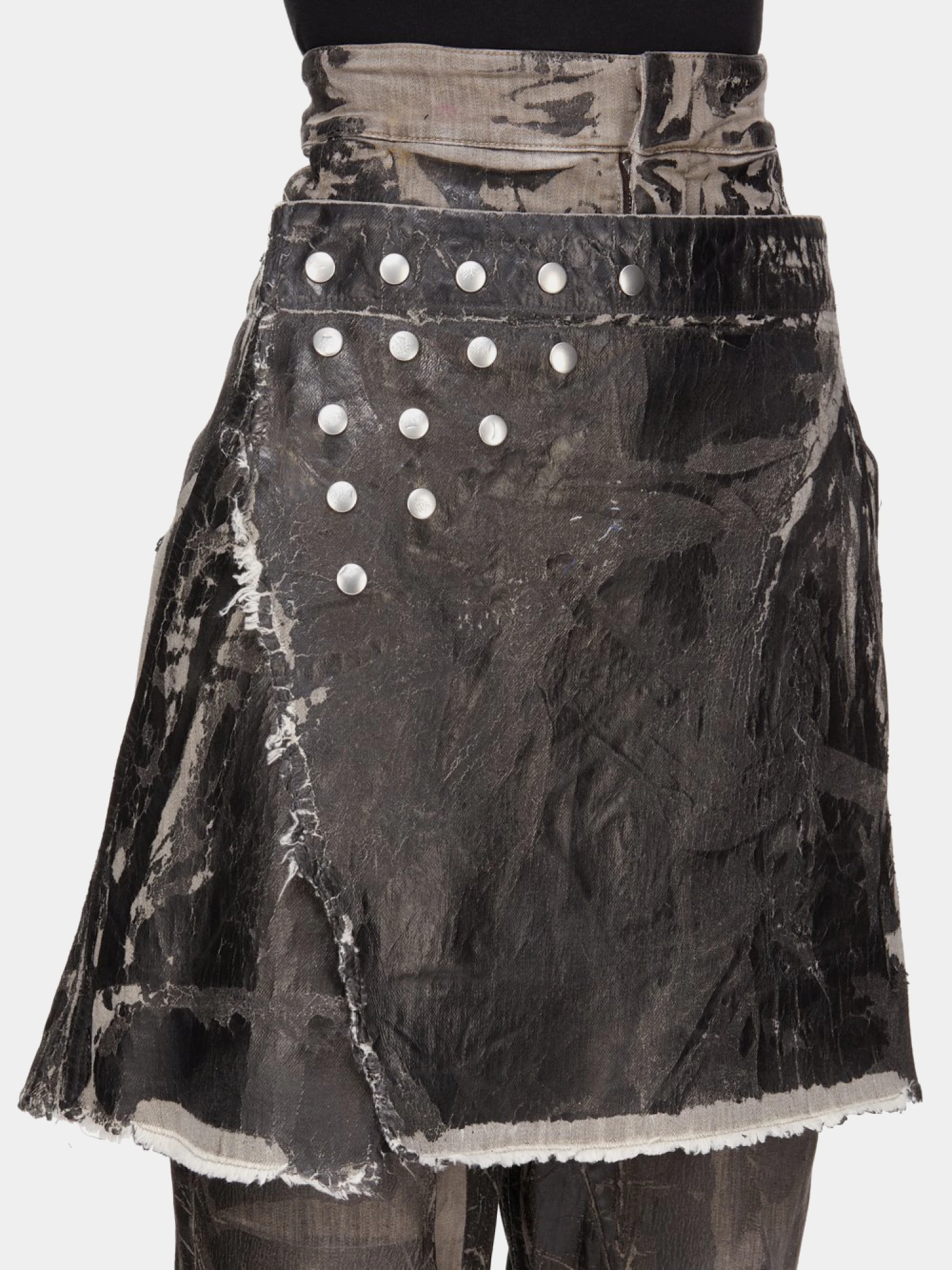 Женская юбка RICK OWENS DRKSHDW Sisysnap Washesd Foil Black
