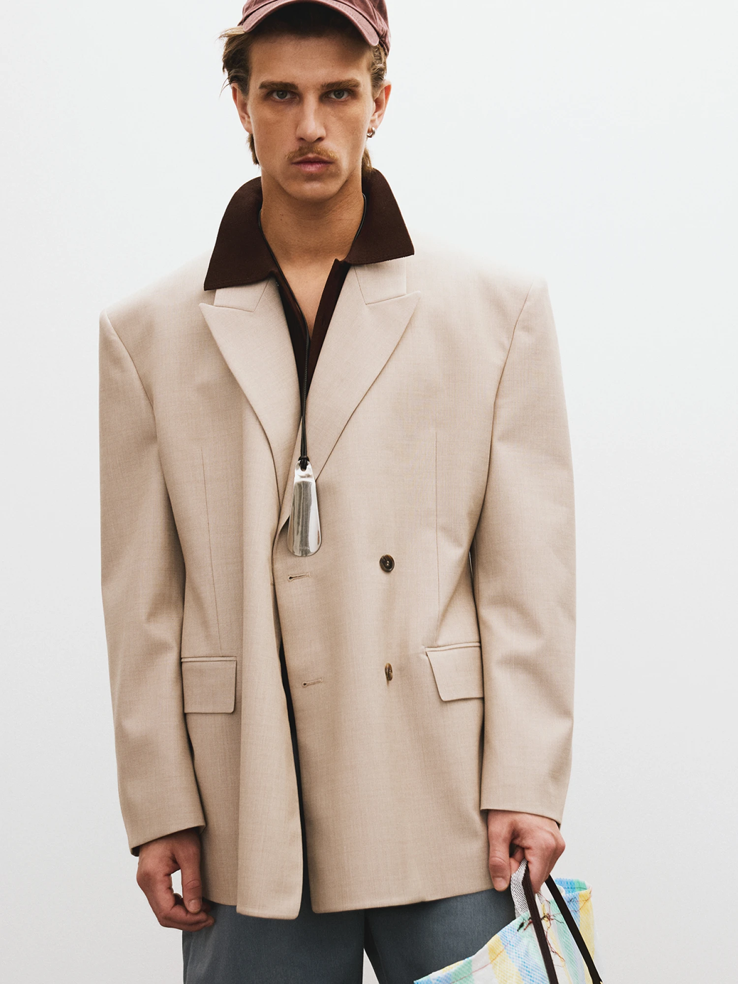 Пиджак Recto Signature Hourglass Double Breasted Sepia Beige