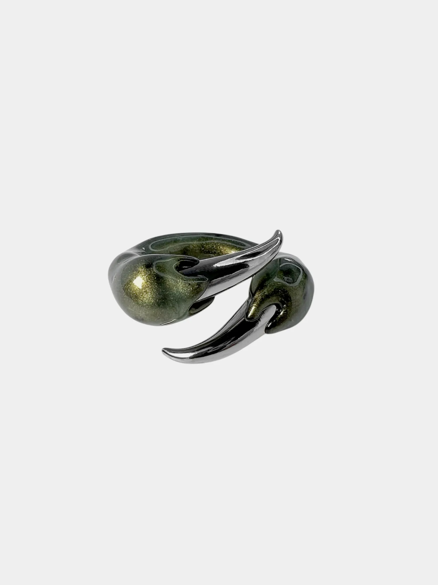 Кольцо CASPER DIY With Spikes Green
