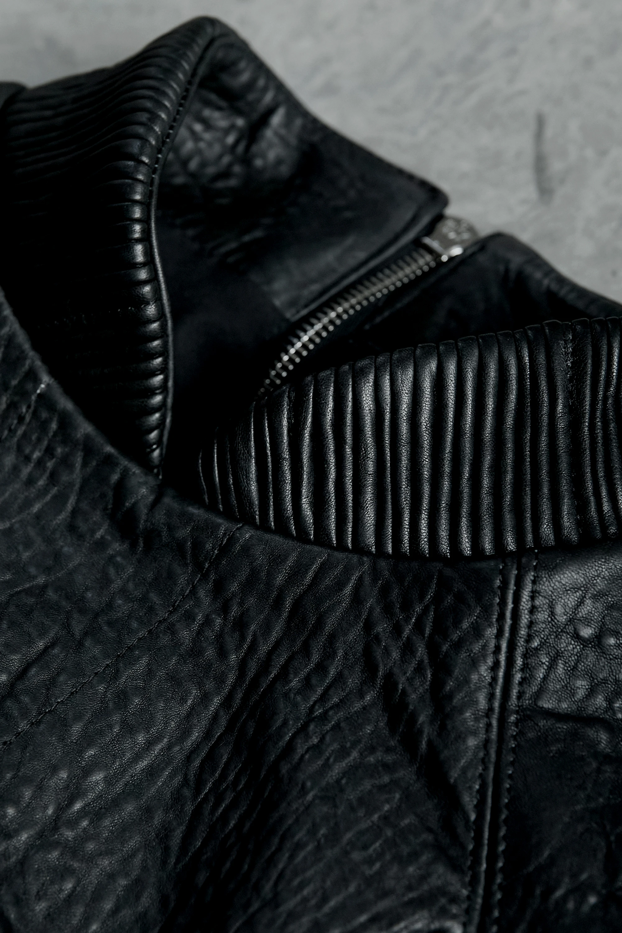 Куртка NO/FAITH STUDIOS Dried Concrete Leather Hoodie Black