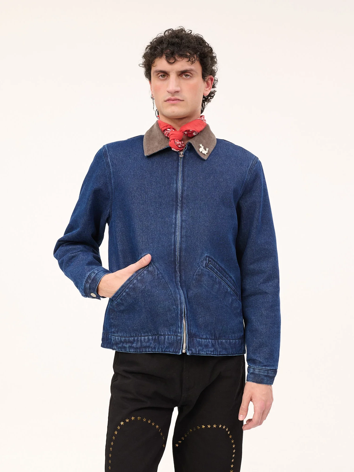 Джинсовая куртка Carne Bollente Moto Rabbit Washed Blue