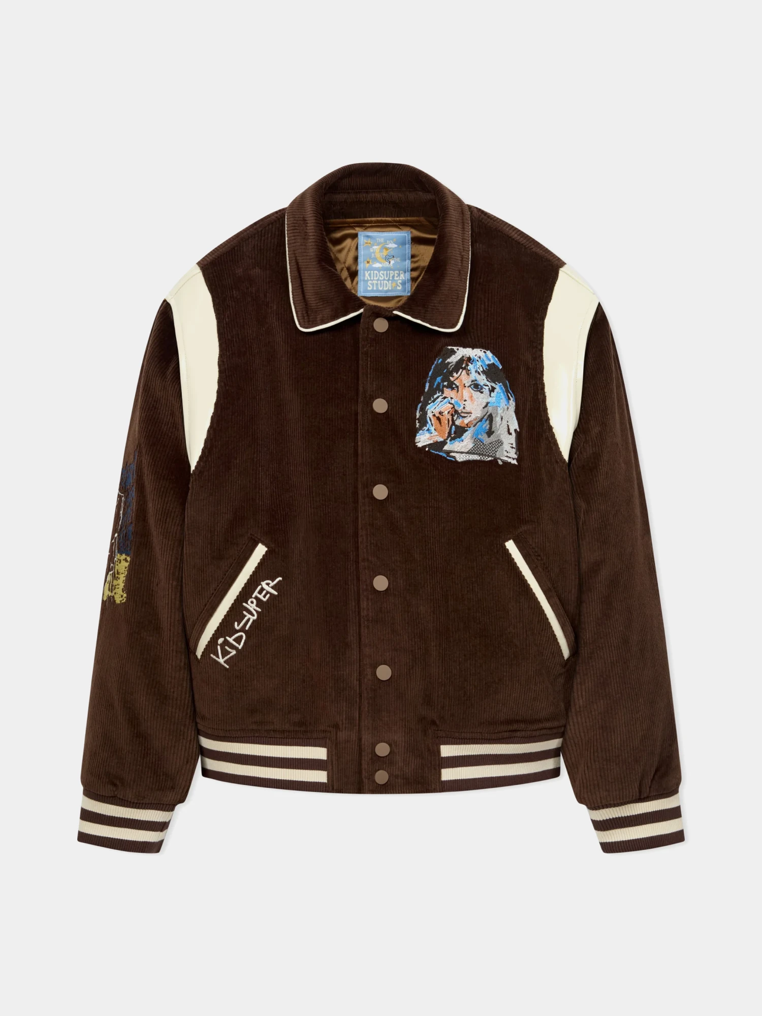 Куртка KidSuper Washed Corduroy Embroidered Faces Brown