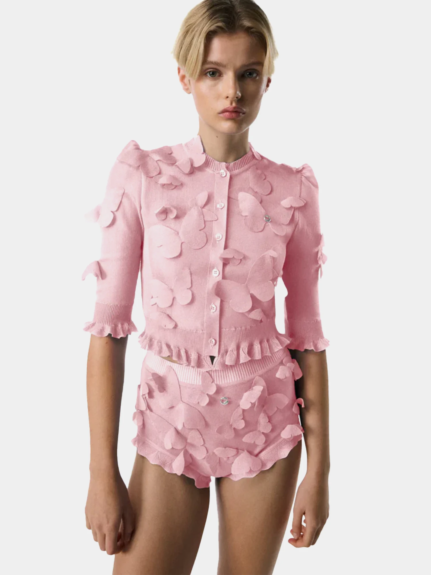 Женский кардиган Coperni Knitted Butterfly Pink