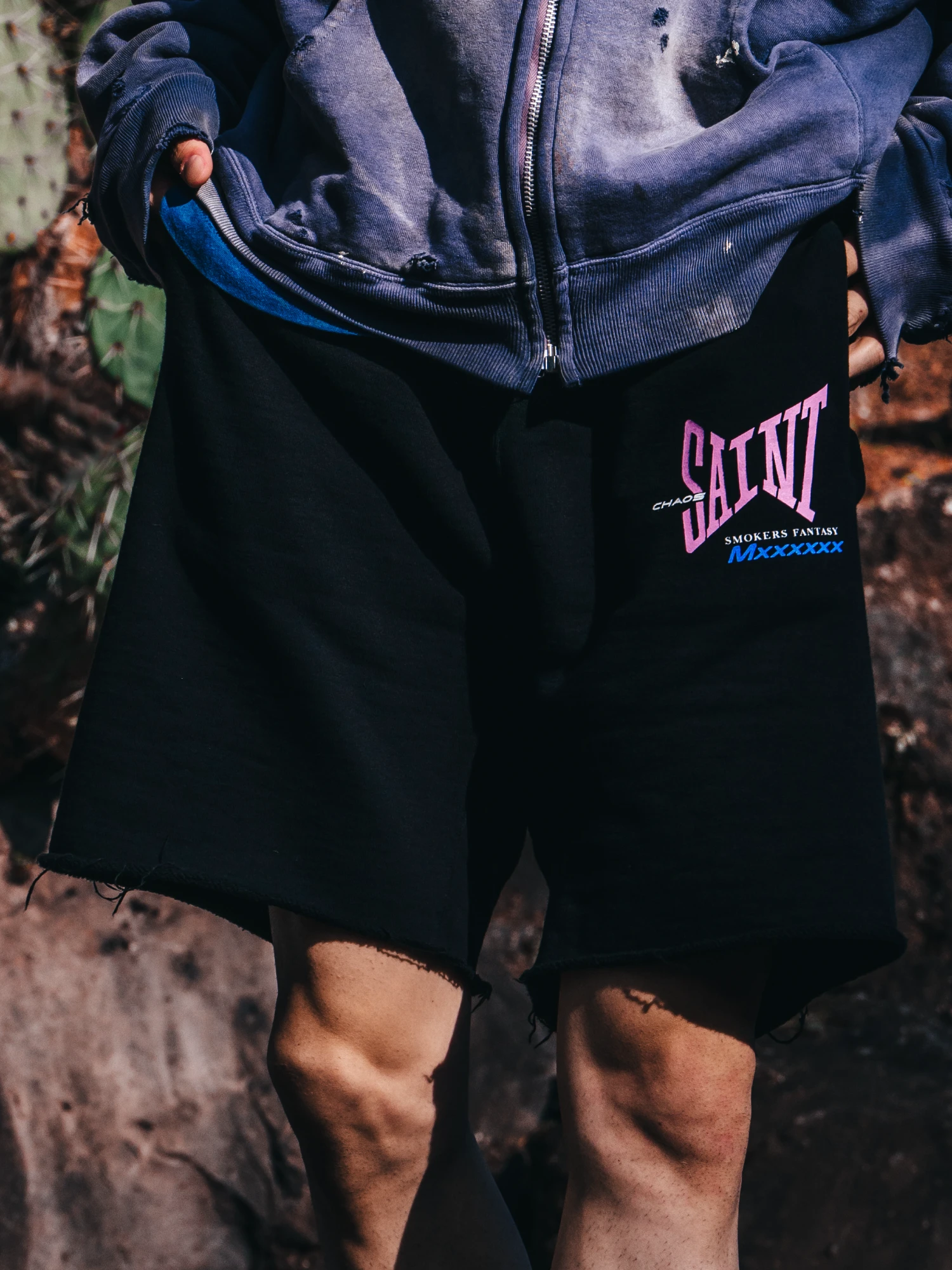 Шорты SAINT MXXXXXX Sweat Shorts Ribon Saint Black