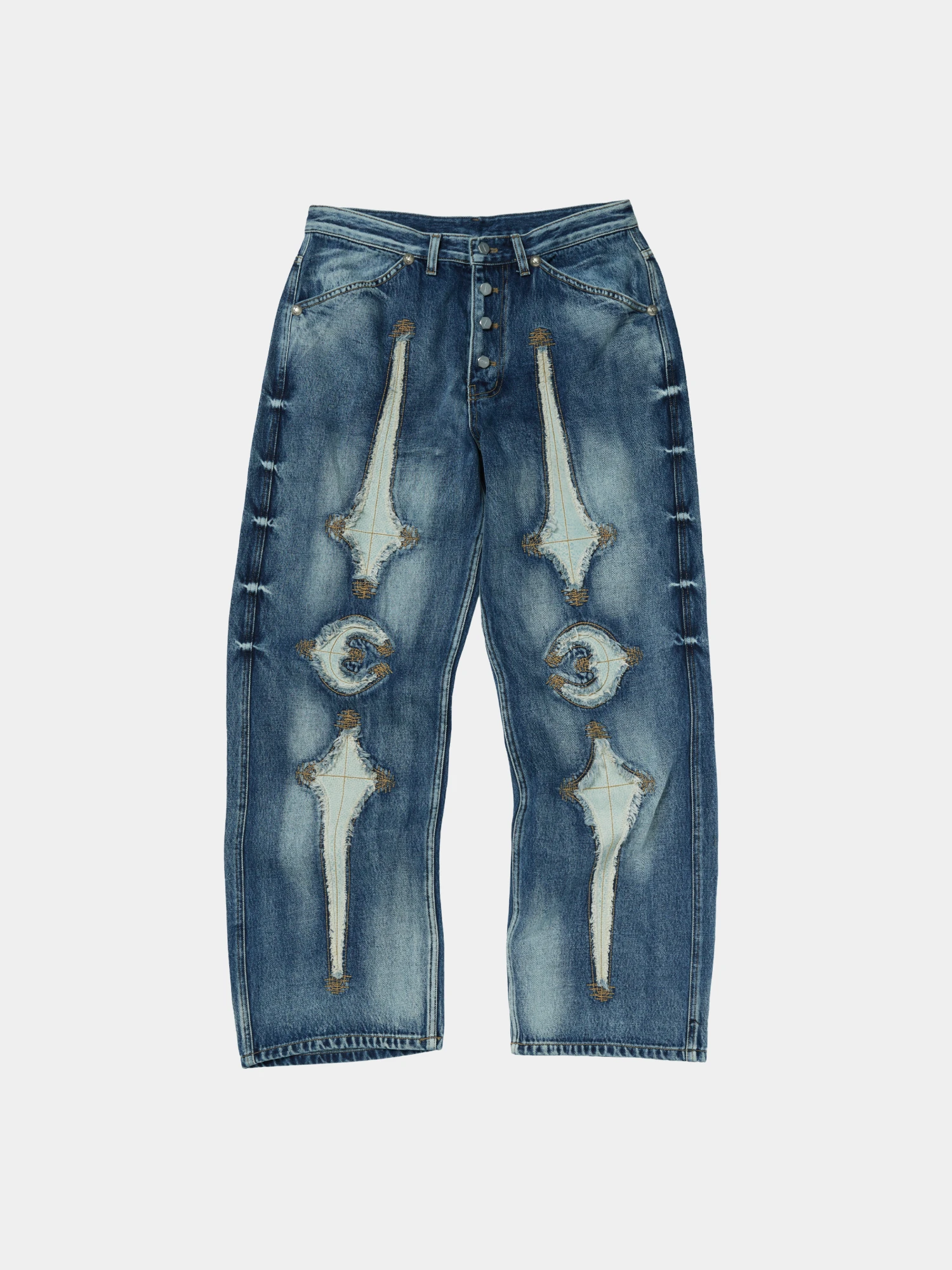 Джинсы Thug Club TC Bone Leather Blue