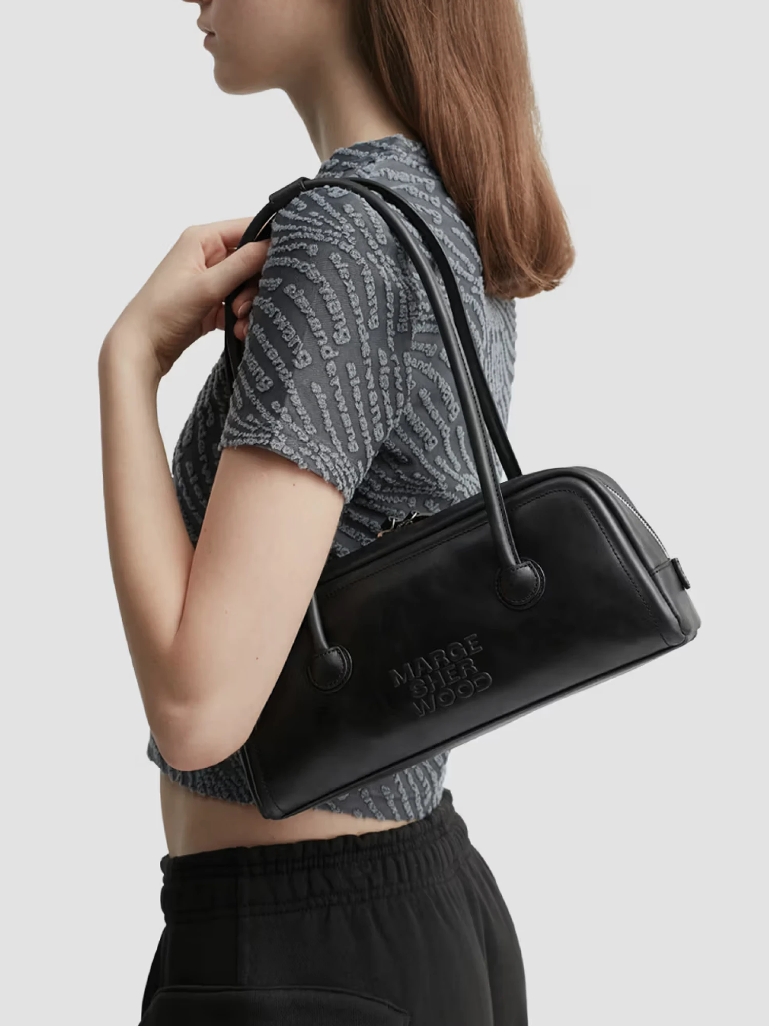 Женская сумка MARGESHERWOOD Soft Baguette Black Pull-Up