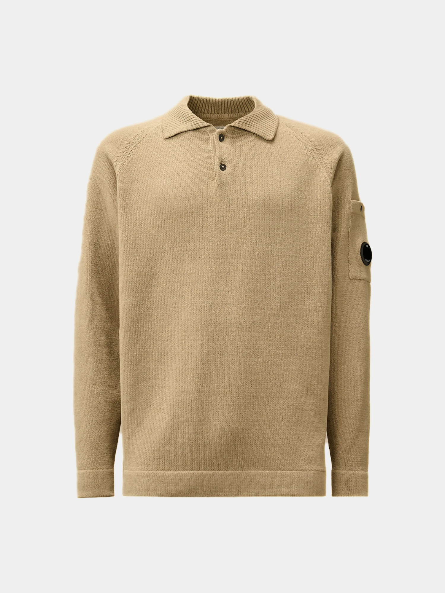 Свитер C.P. Company Chenille Cotton Polo Knit Vintage Khaki