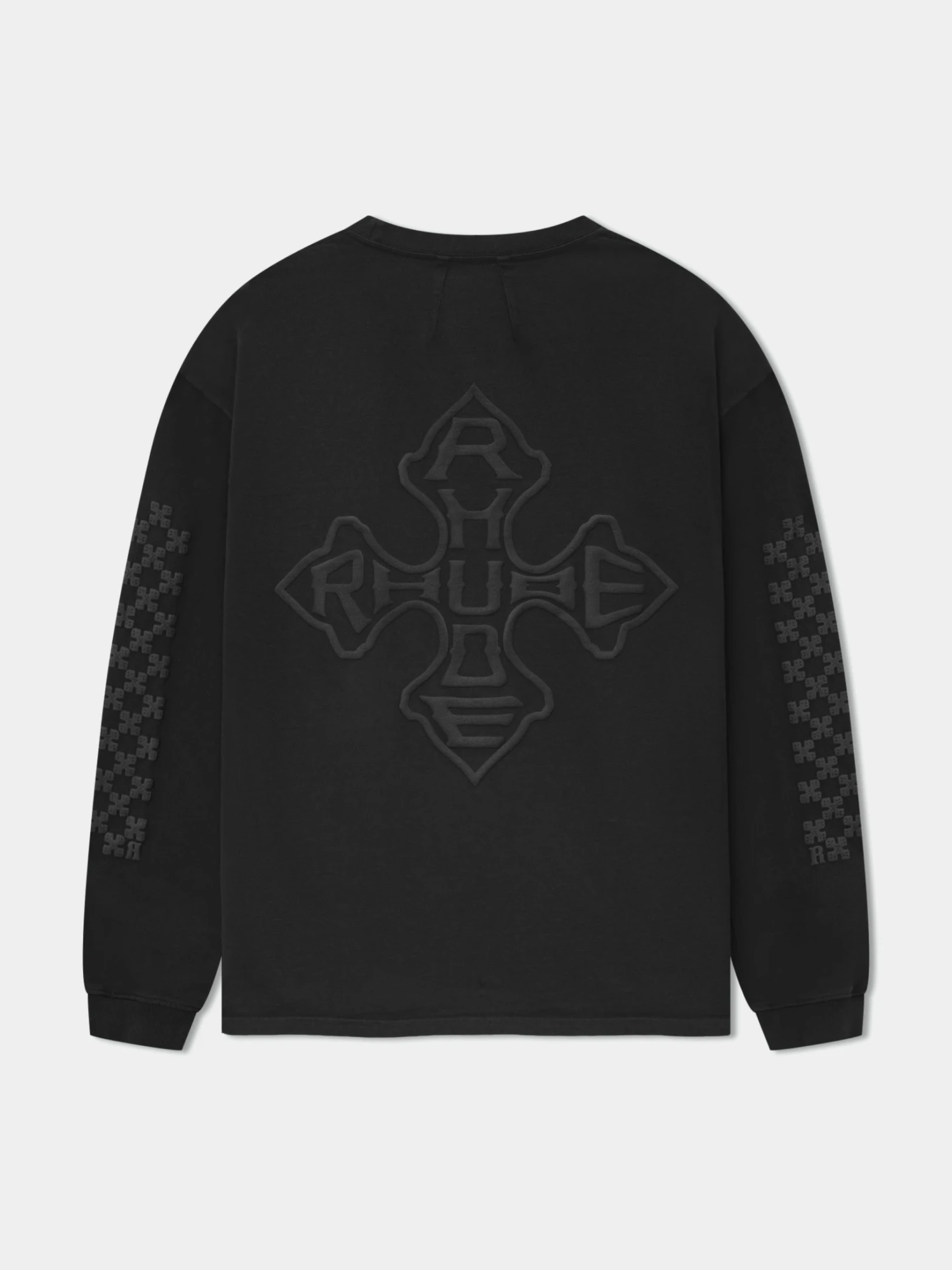 Лонгслив RHUDE Cross Logo Ls Vtg Black/Black