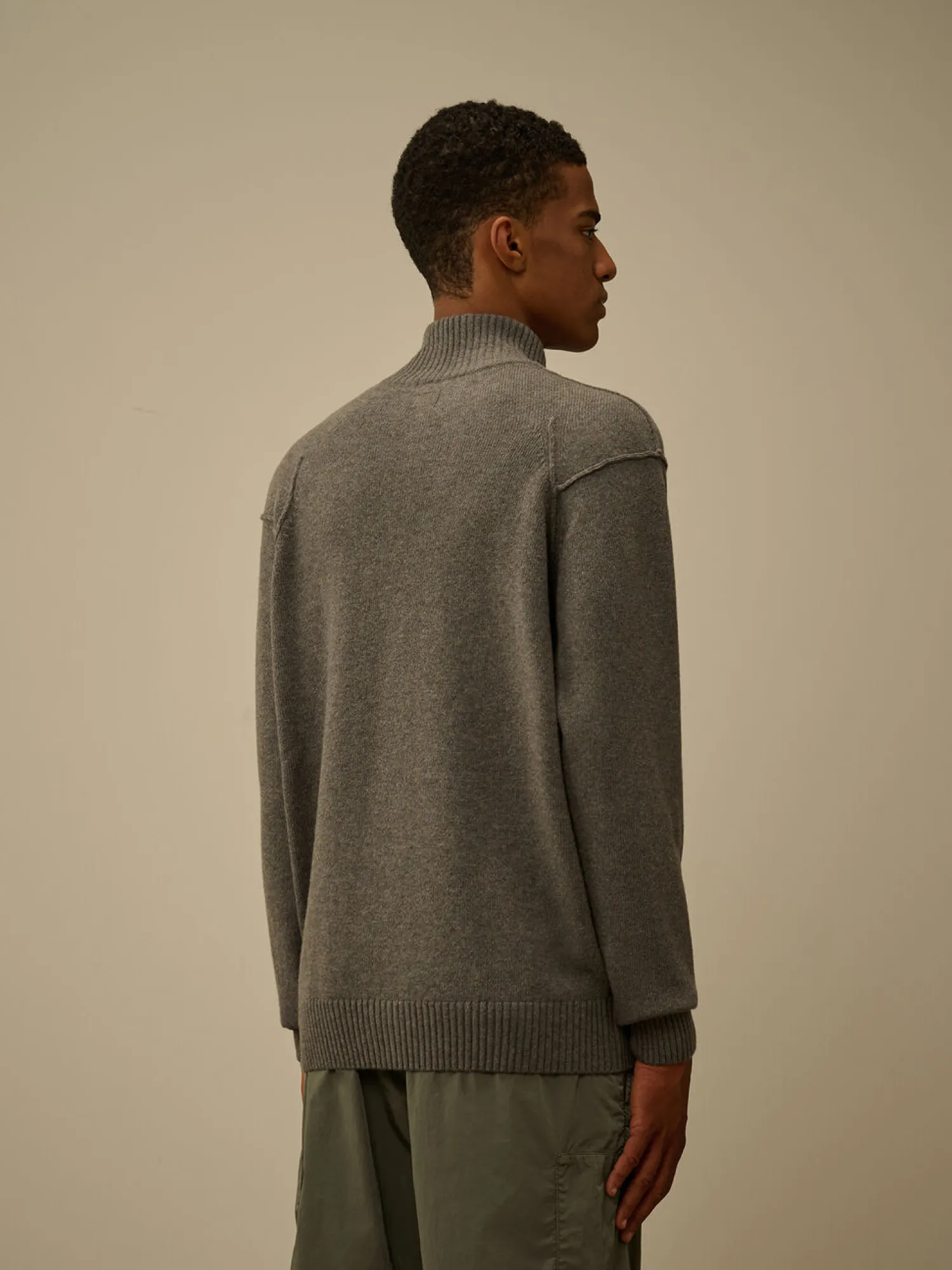 Кардиган C.P. Company Lambswool GRS Full Zip Gunmetal