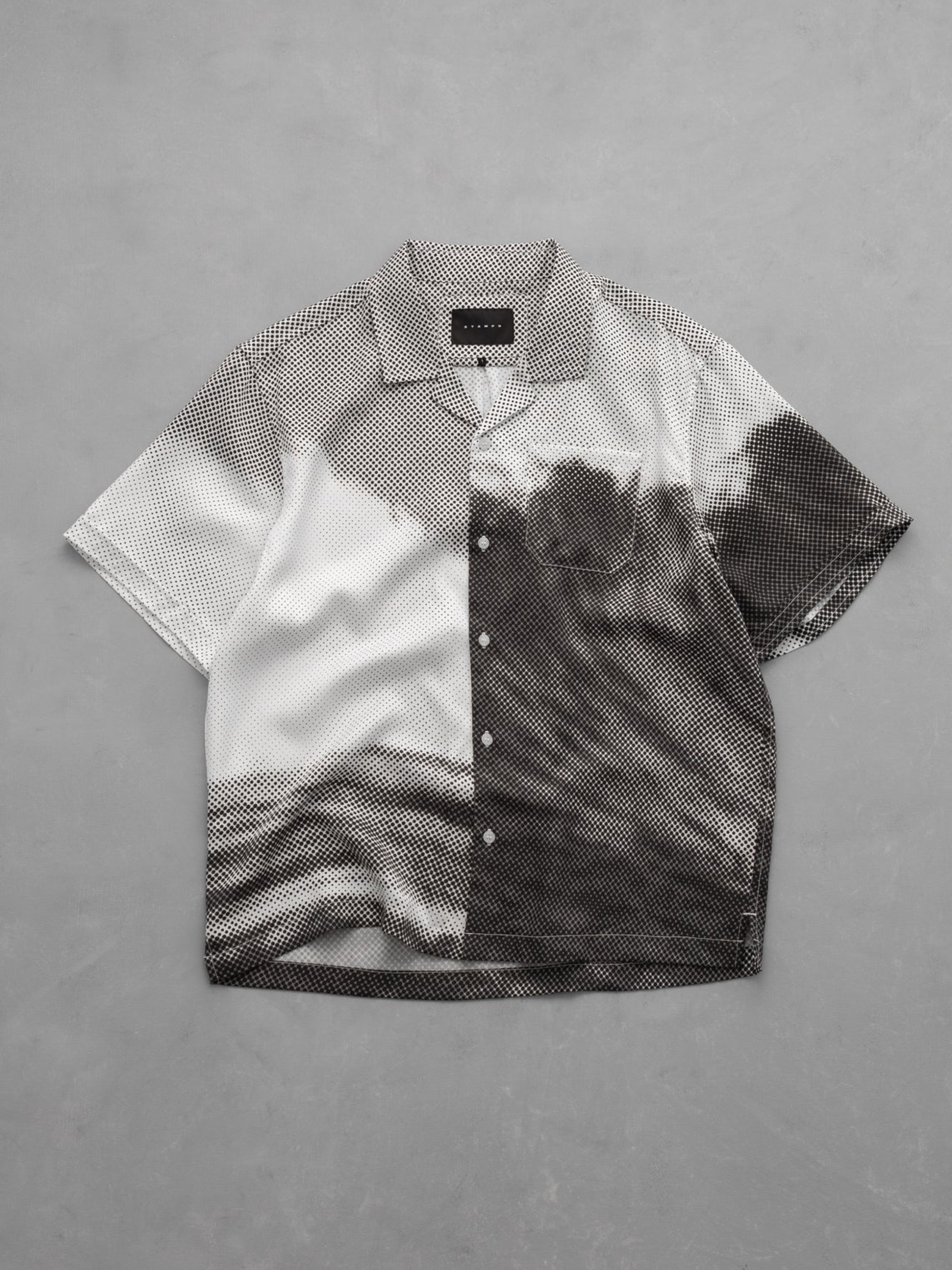 Рубашка Stampd Black Wave Camp Collar Buttondown