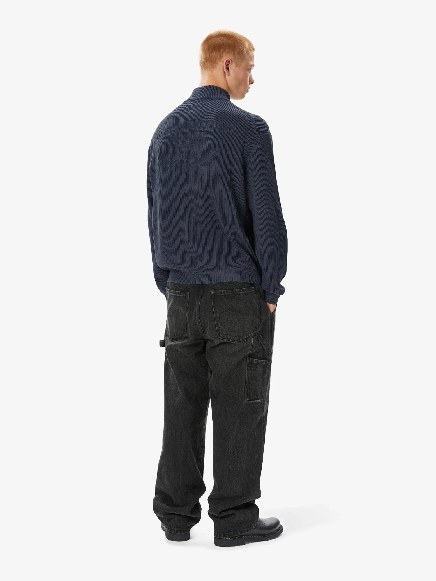 Кардиган thisisneverthat Washed Full Zip Cardigan Blue