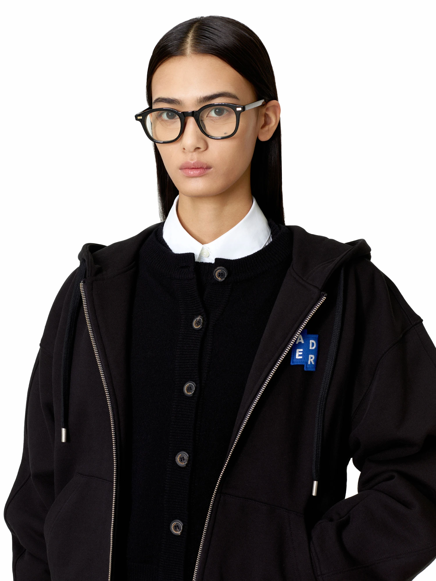 Зип-худи ADERERROR Sig; BL Tag 02 Black