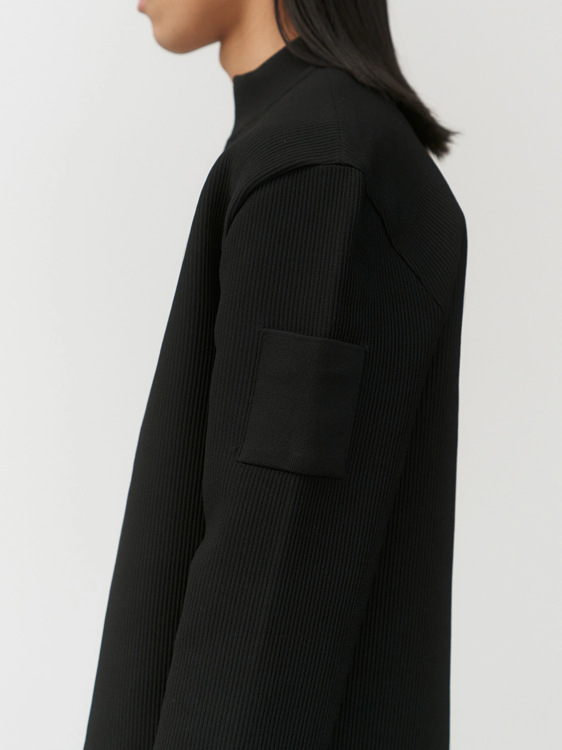 Кардиган AMOMENTO Mock Neck Zip-Up Black