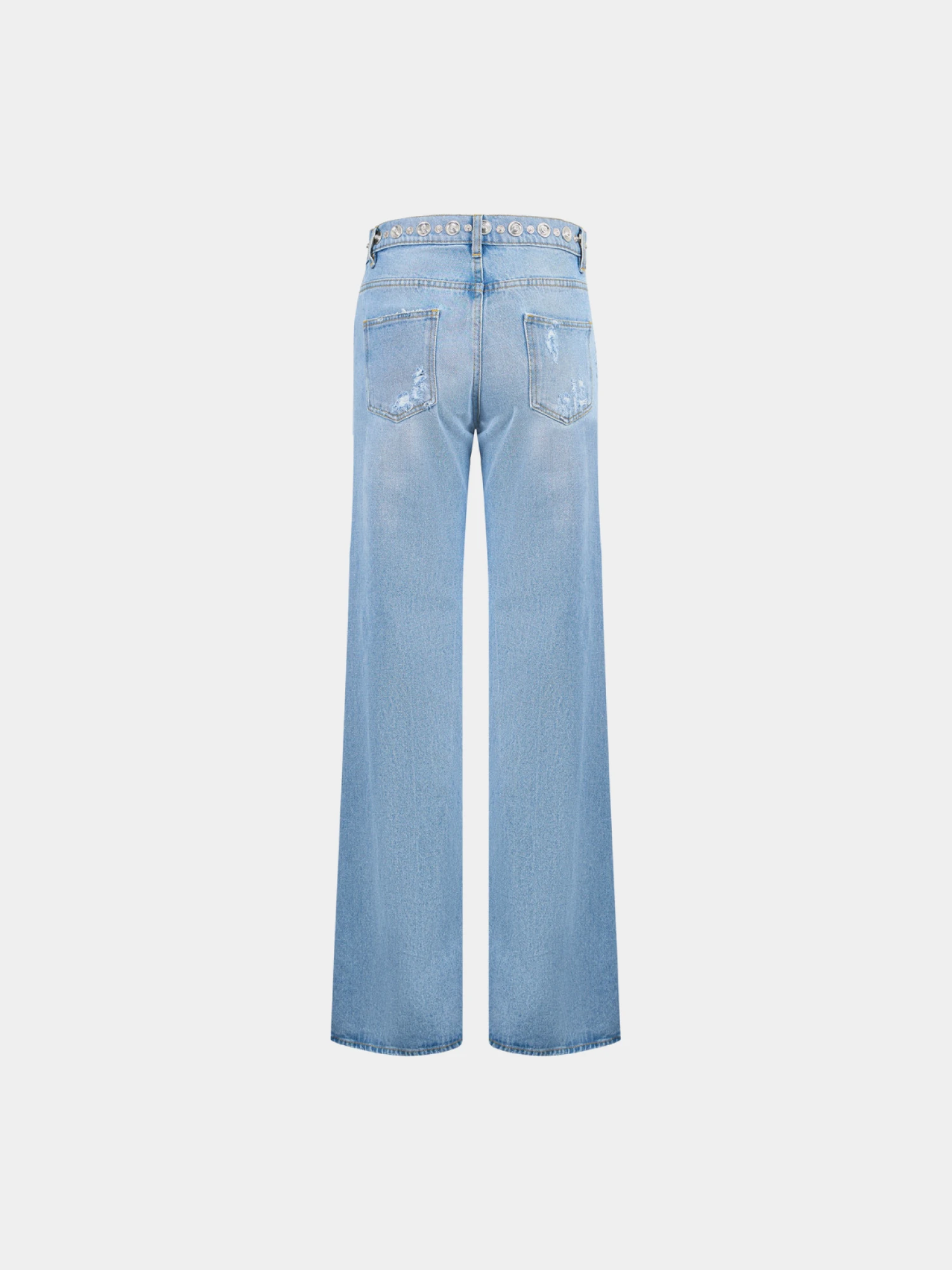 Женские Джинсы Coperni Studded Wide Leg Blue