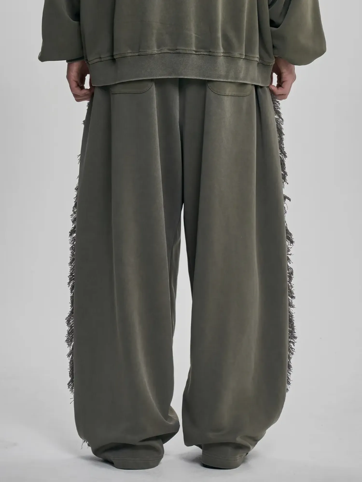 Брюки AJOBYAJO Lace Trimming Track Khaki