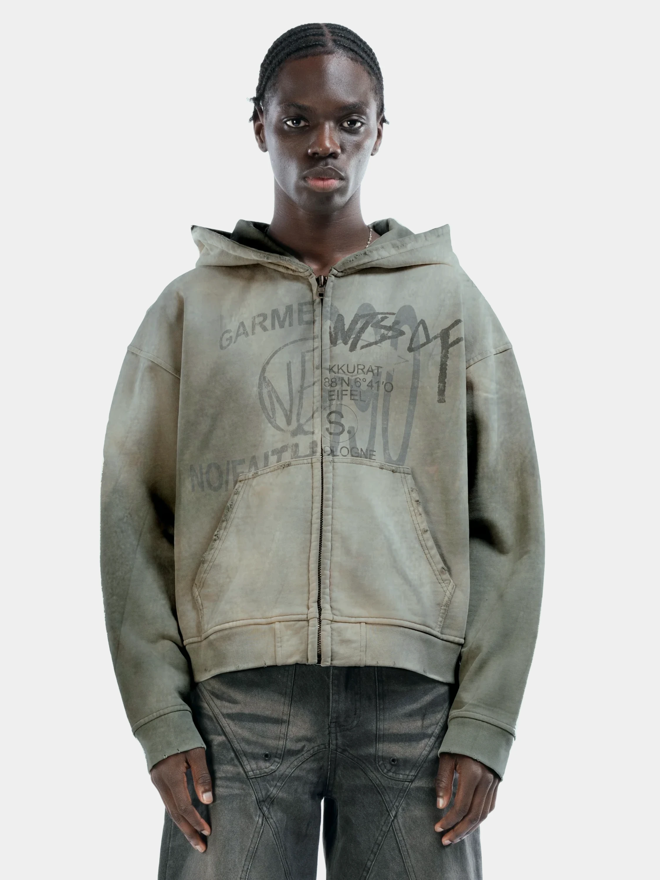 Зип-худи NO/FAITH STUDIOS Split Zip Jacket Green Худи и Свитшоты в