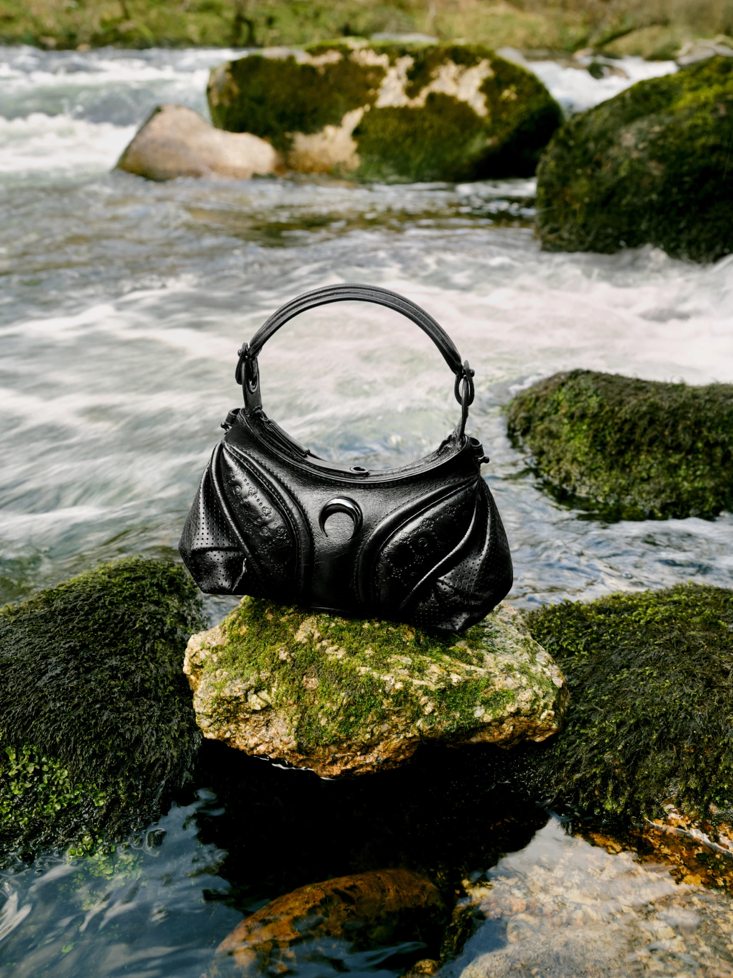 Сумка Marine Serre Moonogram Embossed Futura Mini Black