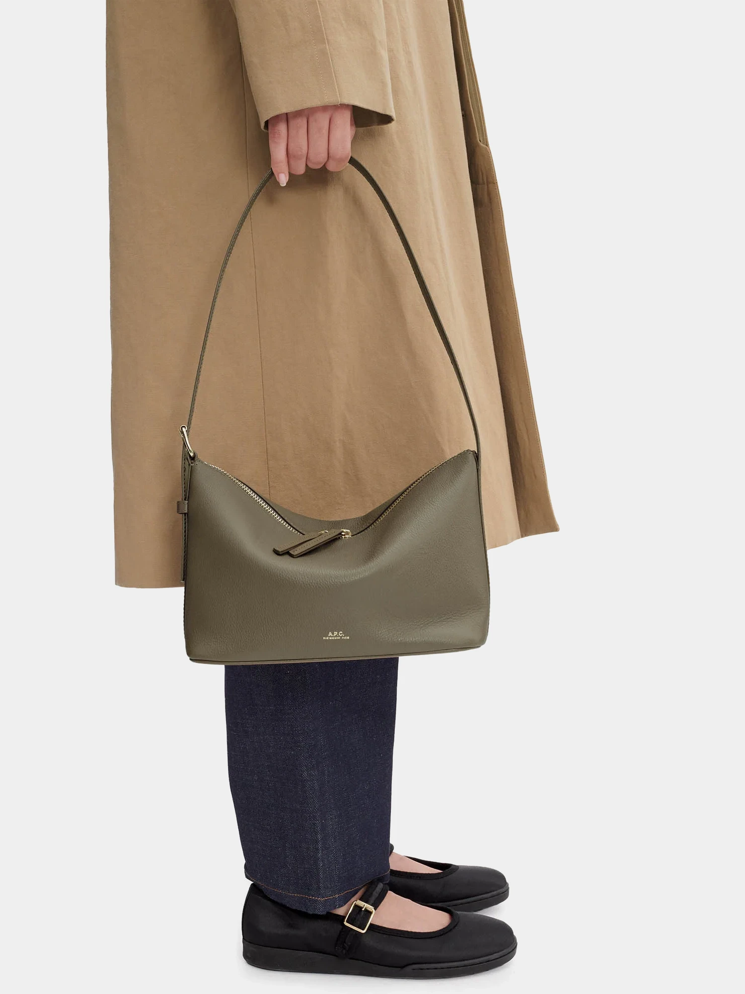 Сумка A.P.C. Vera Shoulder Grained Leather Dark Taupe