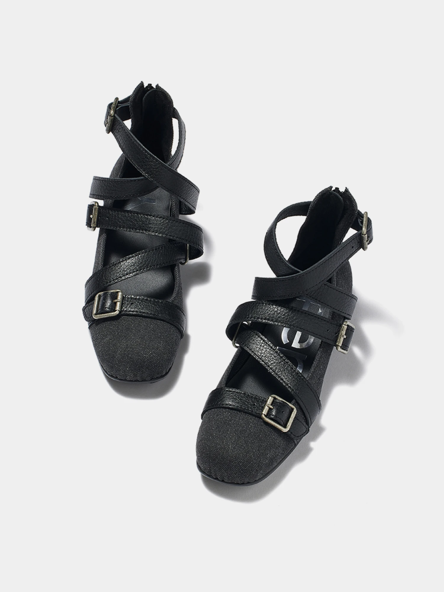 Женские балетки OPEN YY Cross Band Ankle Black