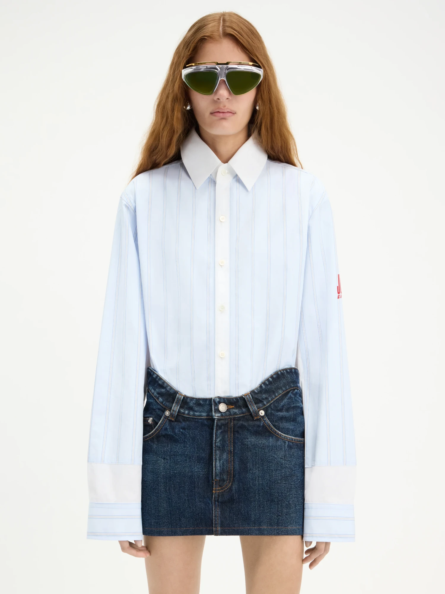 Рубашка Jean Paul Gaultier New Petit Grand Shirt Lightblue/White