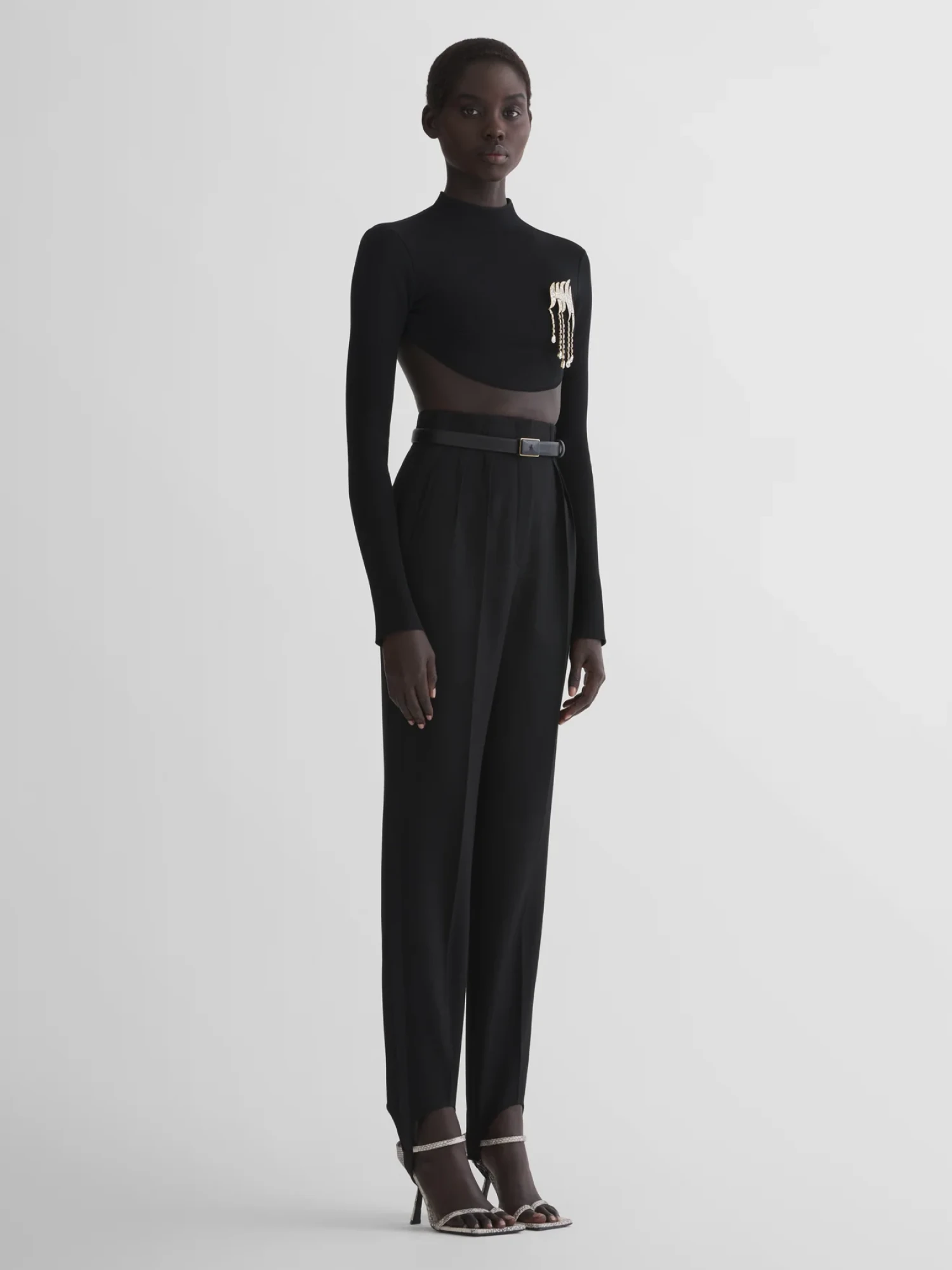 Женские брюки MUGLER Tuxedo Cigarette Stirrup Black