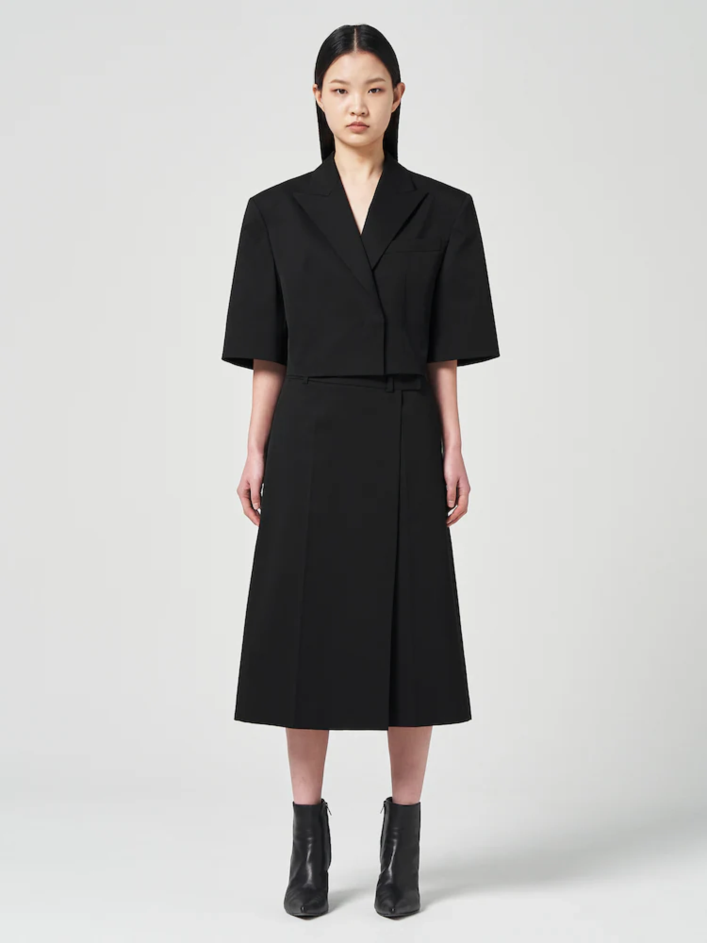 Женская юбка JUUN.J Wrap Slit Long Skirt Black