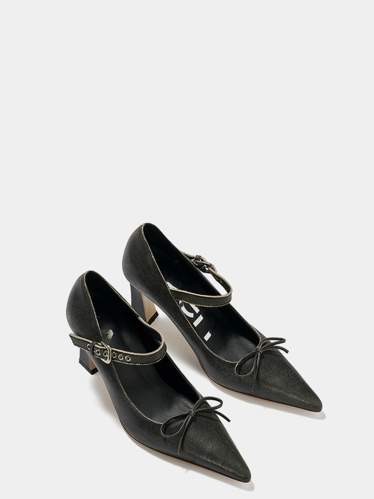 Женские Туфли OPEN YY Buckle Pointy Heels Grey