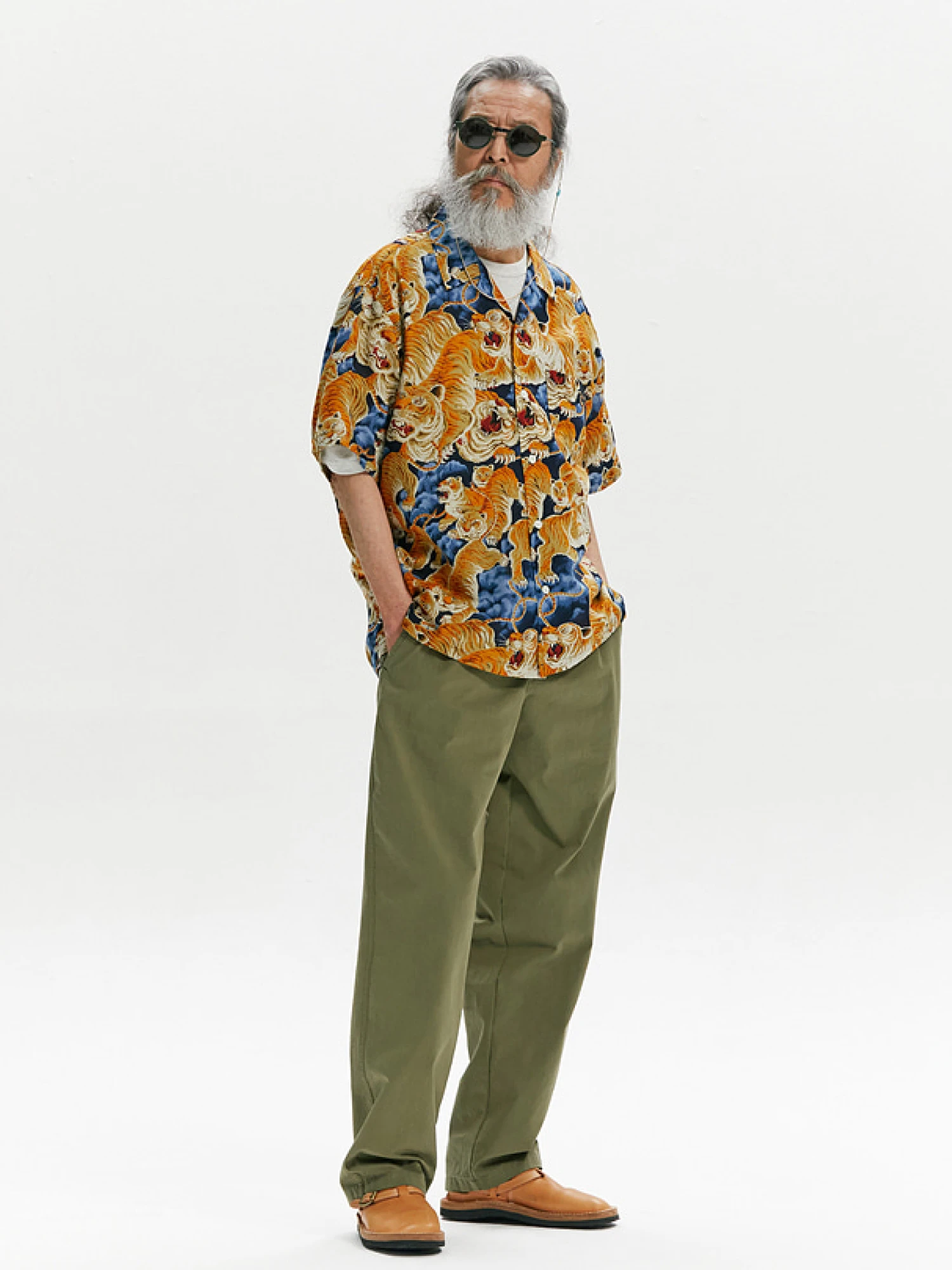 Рубашка FrizmWORKS Tiger Hawaiian Half Navy