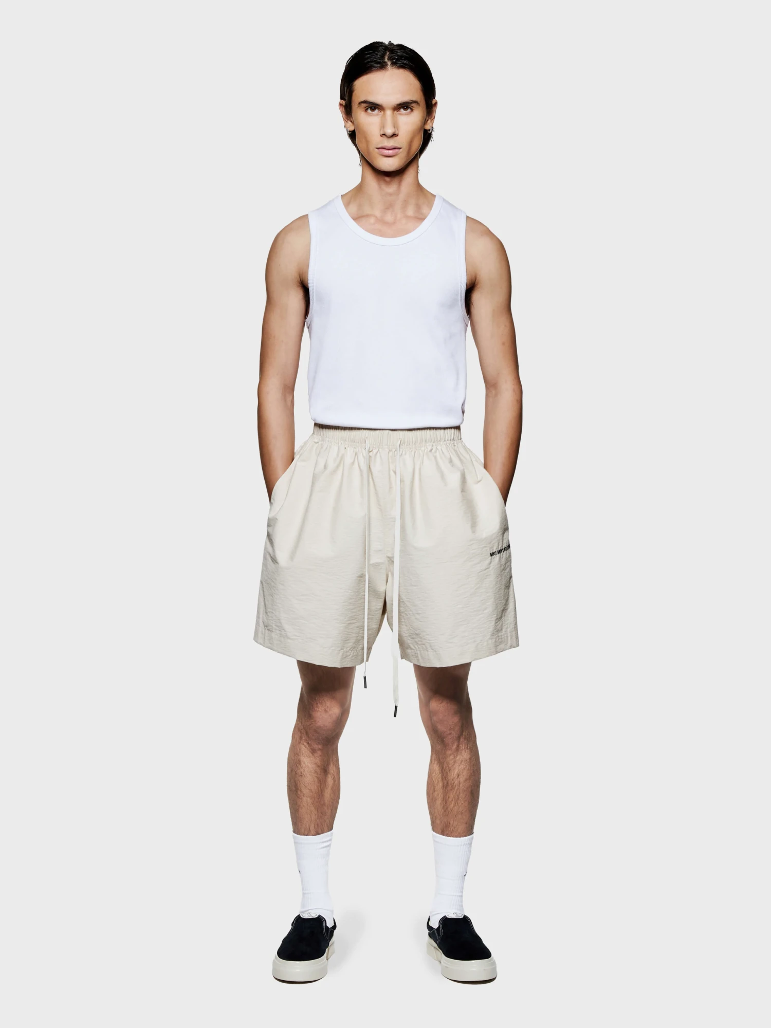 Шорты MKI MIYUKI ZOKU Washed Cotton Nylon Bone