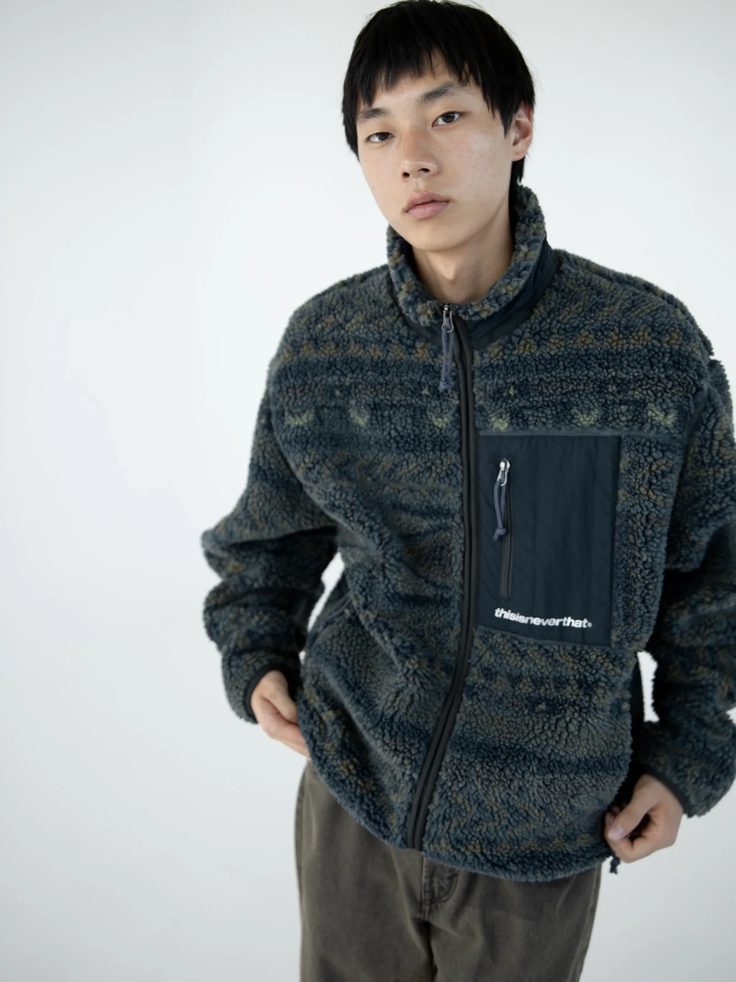 Флисовая куртка thisisneverthat SP Sherpa Fleece Navy
