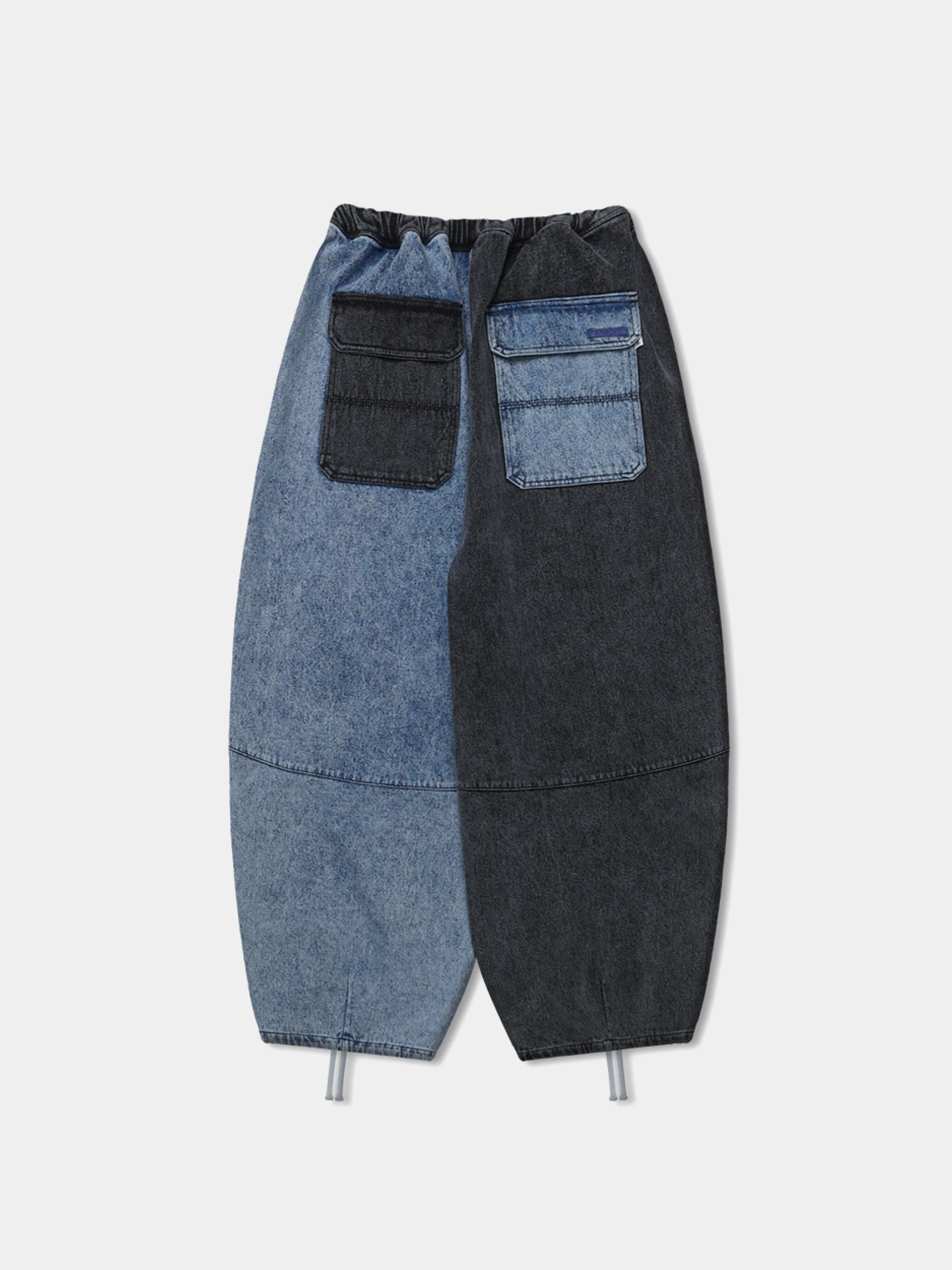 Брюки ANGLAN Denim Mix Fatigue Balloon Pants Blue & Grey