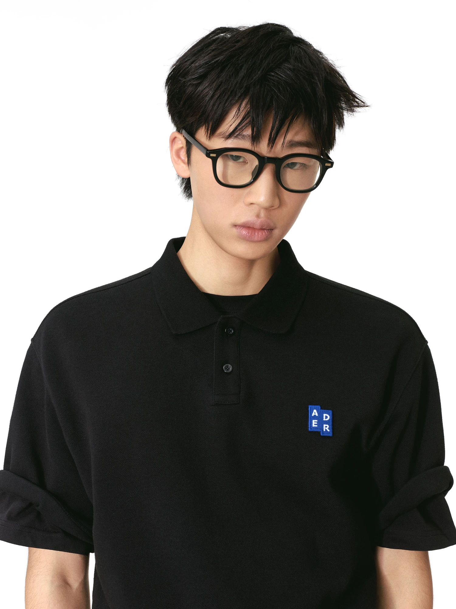 Поло ADERERROR Sig; BL Tag Polo T-Shirt 01 Black